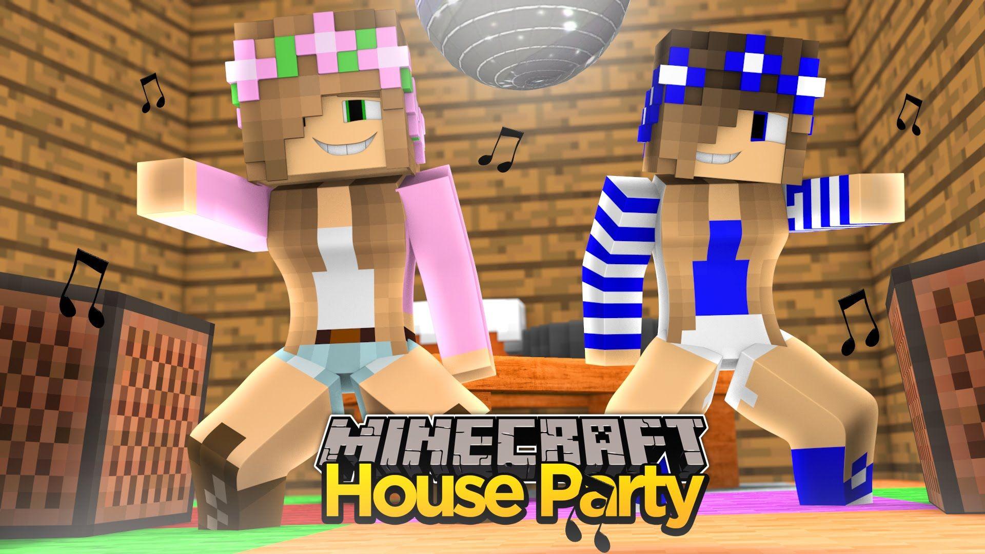 Minecraft KELLY & LITTLE CARLY HAVE A HOUSE PARTY!