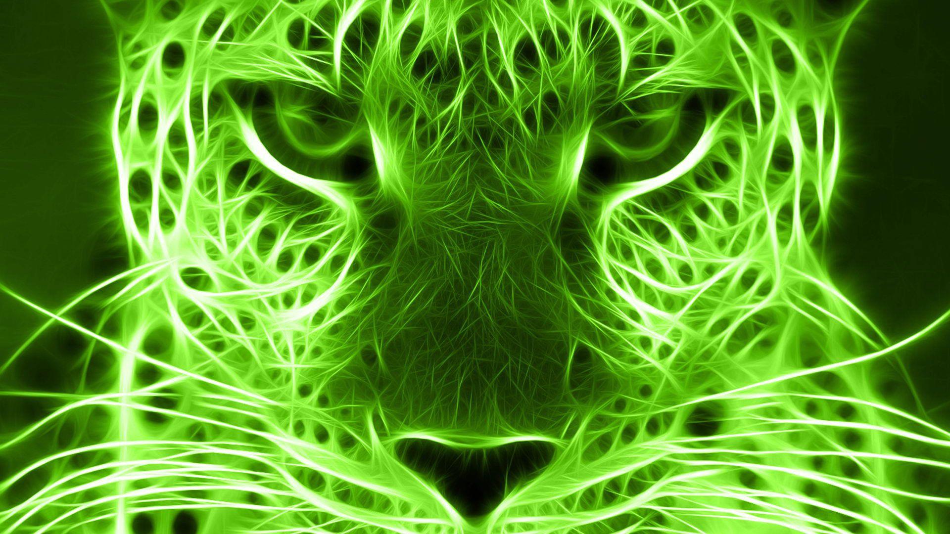 GREEN ANIMALS DIGITAL ART NEON DESKTOP BACKGROUND WALLPAPER 1080p