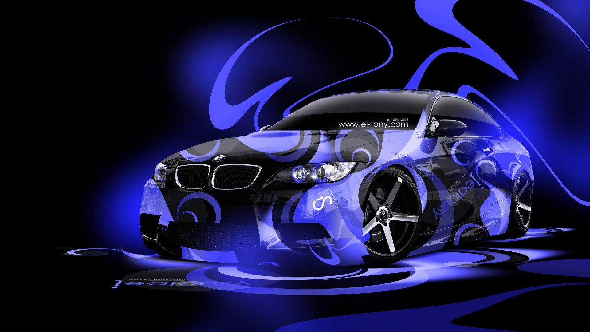 bmw e92 m3 super abstract car 2014 blue. car neon style 99314 high