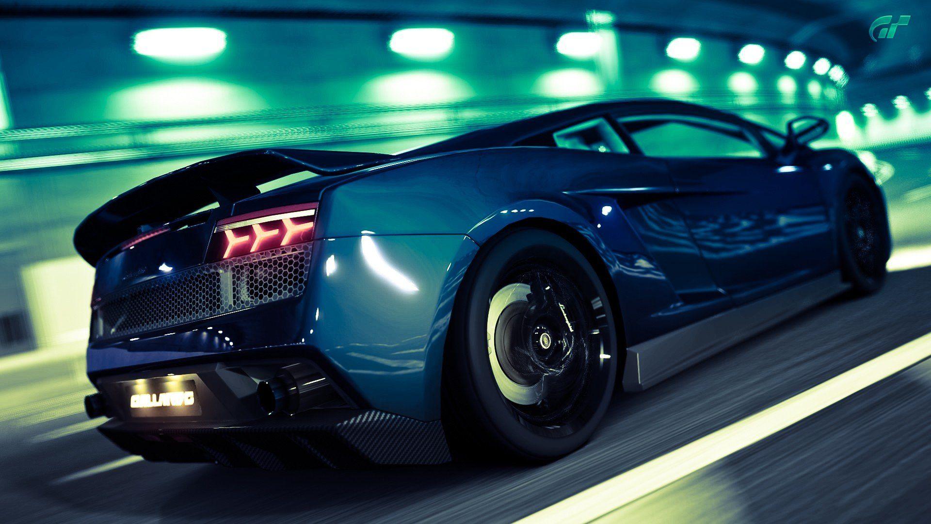 Car Wallpaper Lamborghini Blue. Full HD Wallpaper