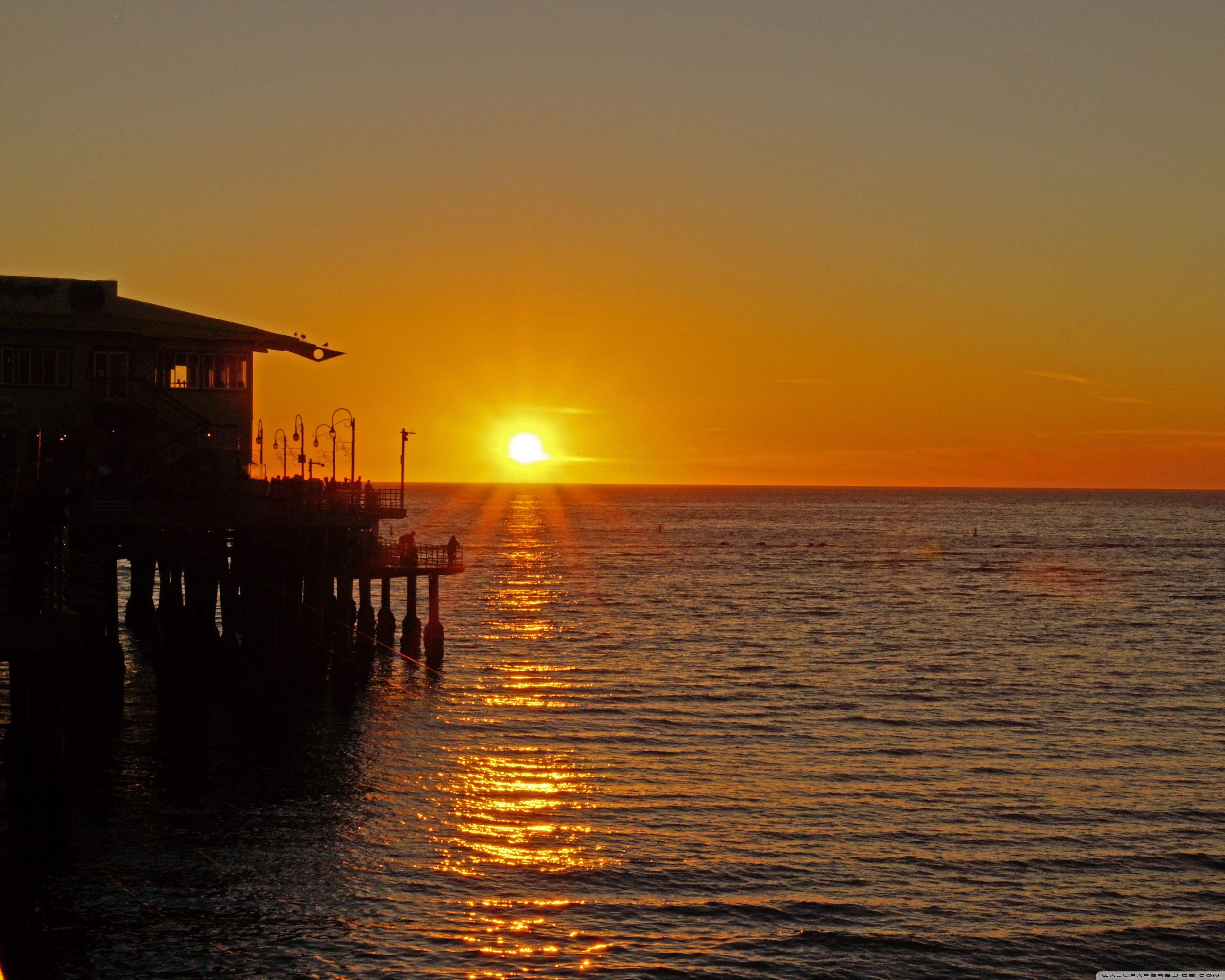 Santa Monica Beach, Los Angeles HD desktop wallpaper, Fullscreen