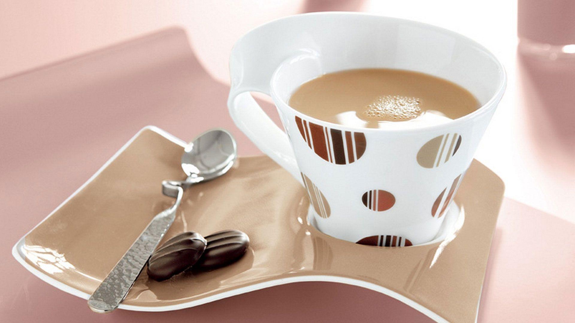 Wallpaper Coffee, Cup, Plate, Spoon, Cookies HD, Picture, Image