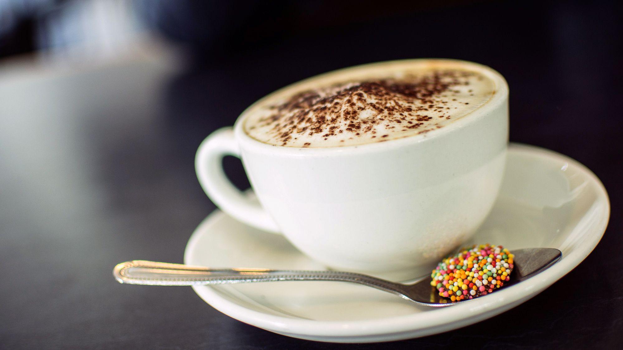 drink, cappuccino, coffee mocha, candy, cup, spoon, picture, wallpaper