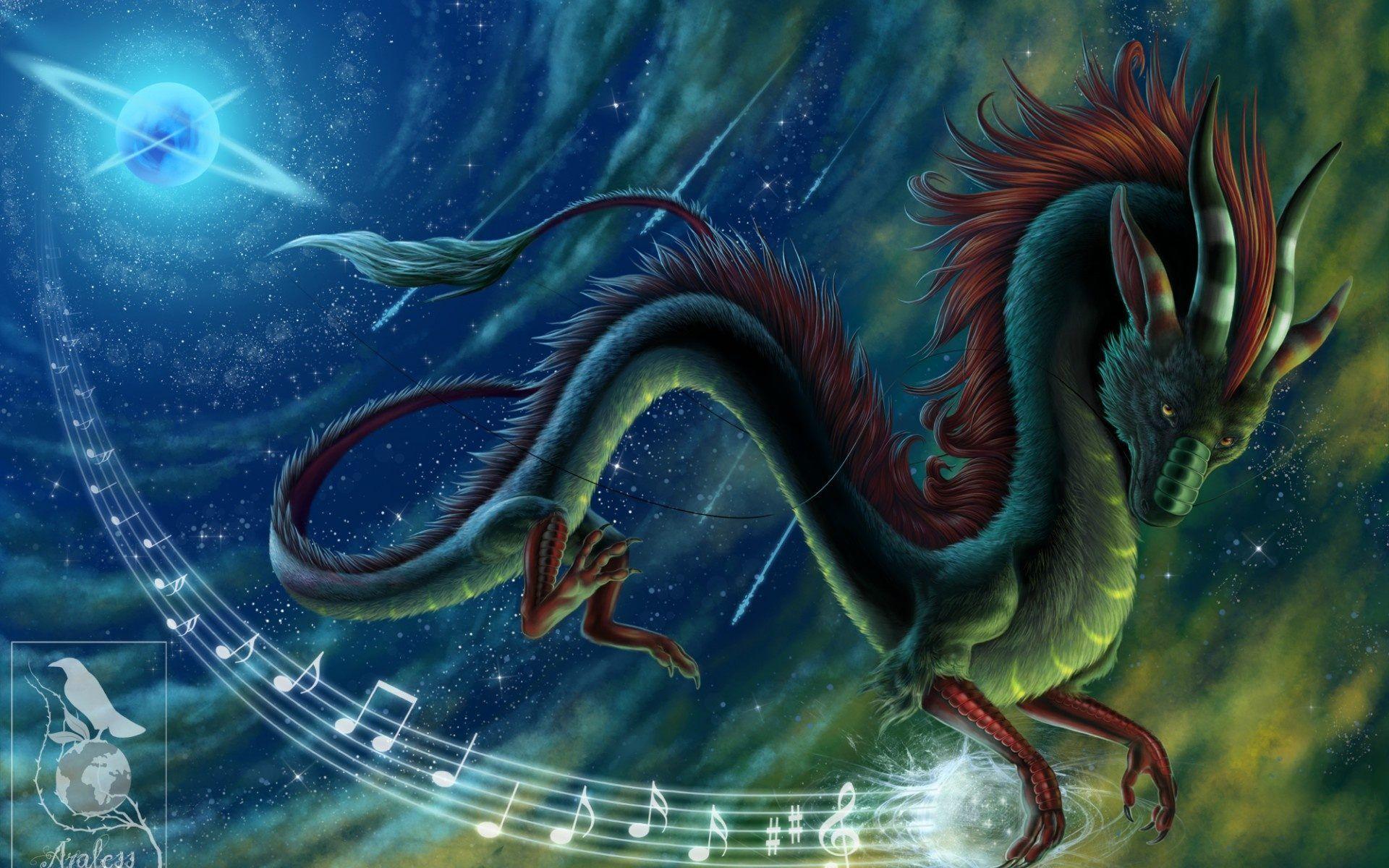 music dragon wallpaper