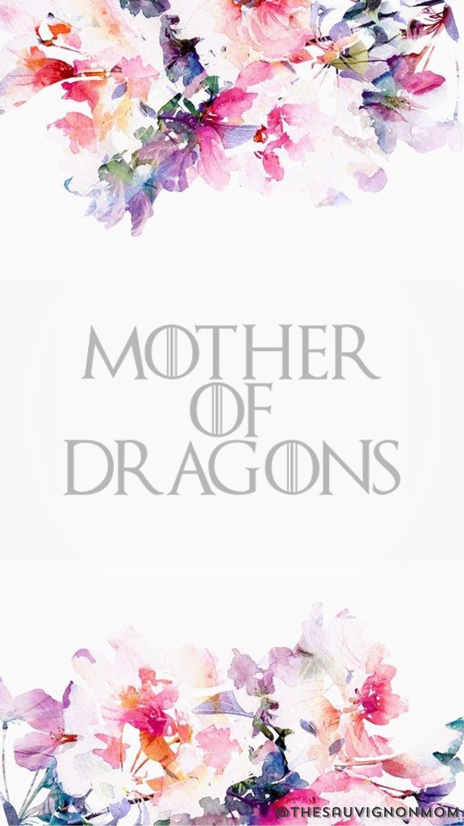 iPhone wallpaper floral mother of dragons game of thrones khaleesi