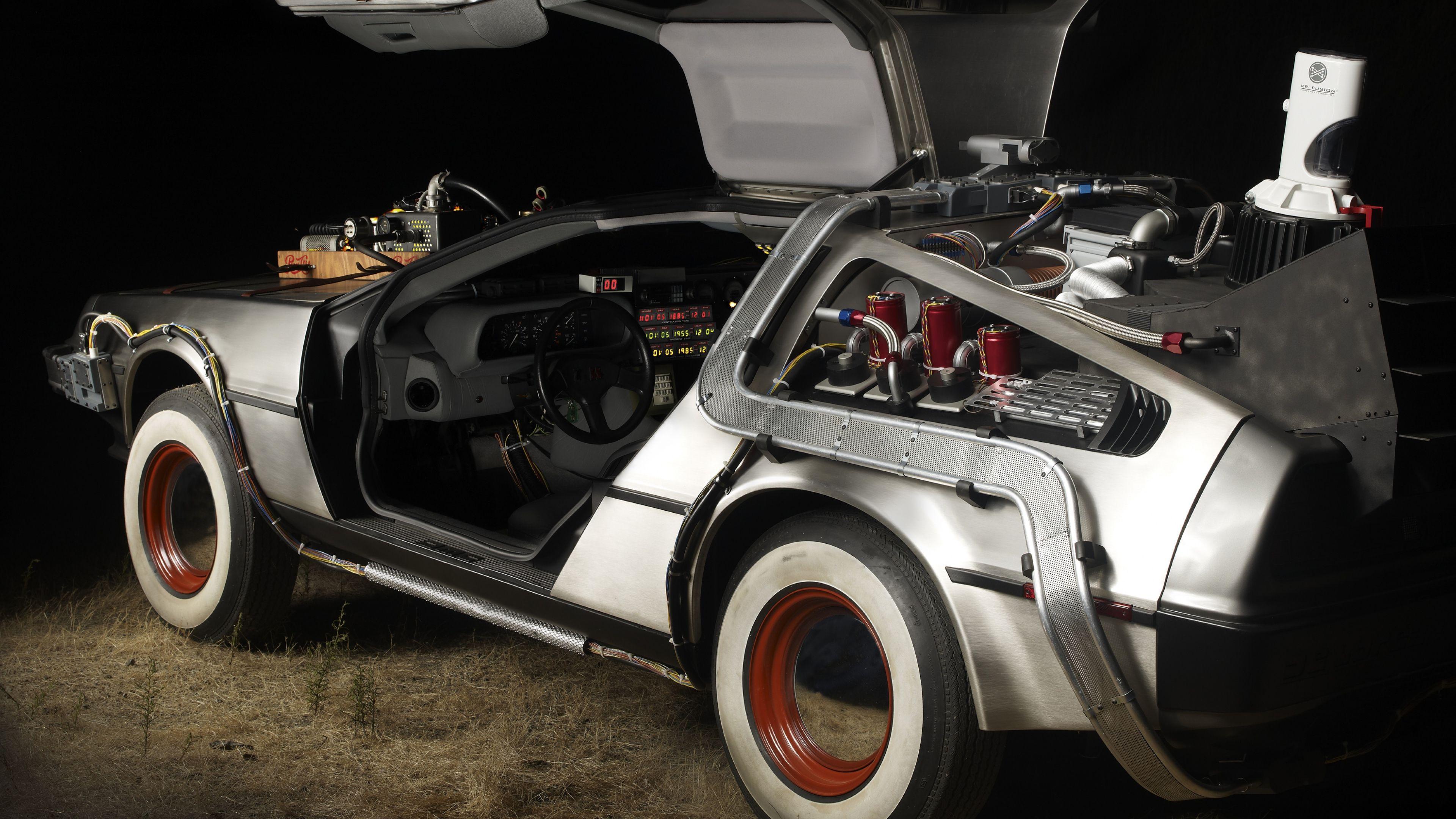 Download Wallpaper 3840x2160 Back to the future, Car, Time machine