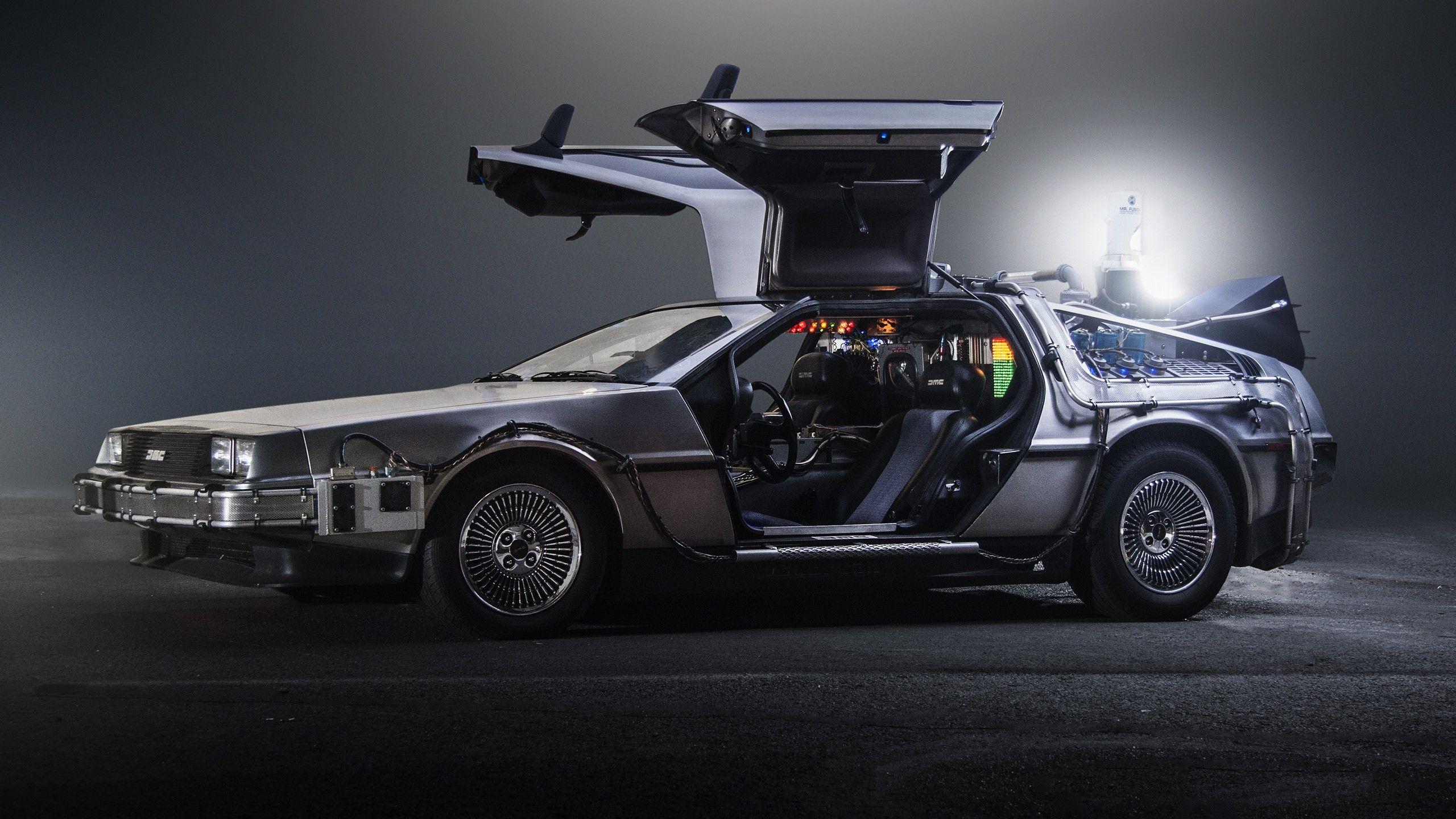 Wallpaper DeLorean time machine, Back to the Future, HD