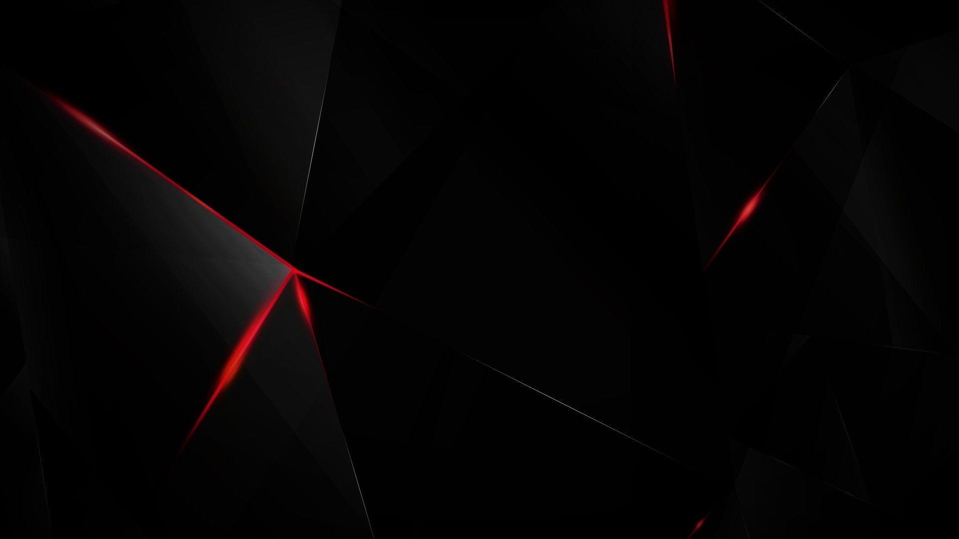 black, Dark, Abstract, 3D, Shards, Glass, Red Wallpapers HD