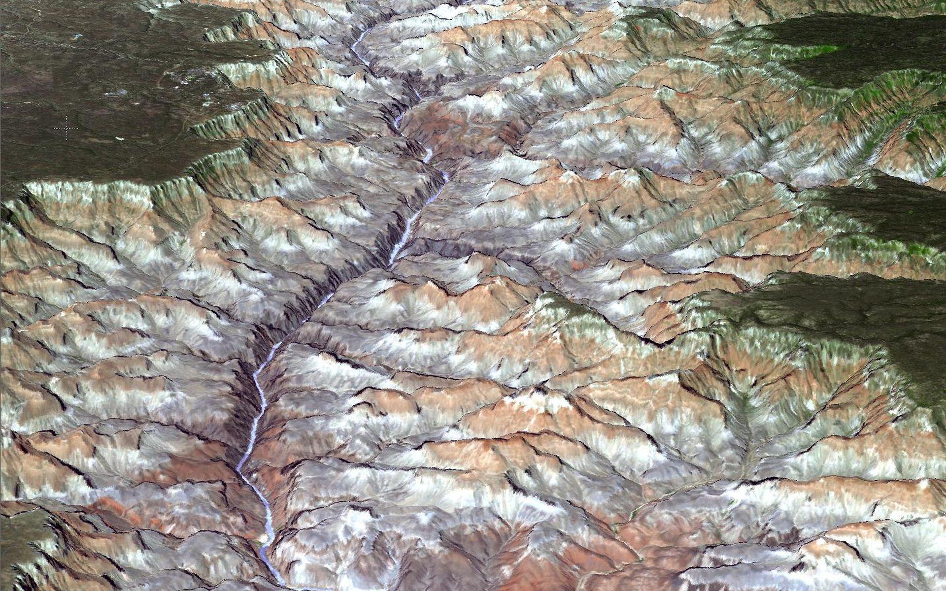 Space Image. A Spacebird's Eye View Of The Grand Canyon