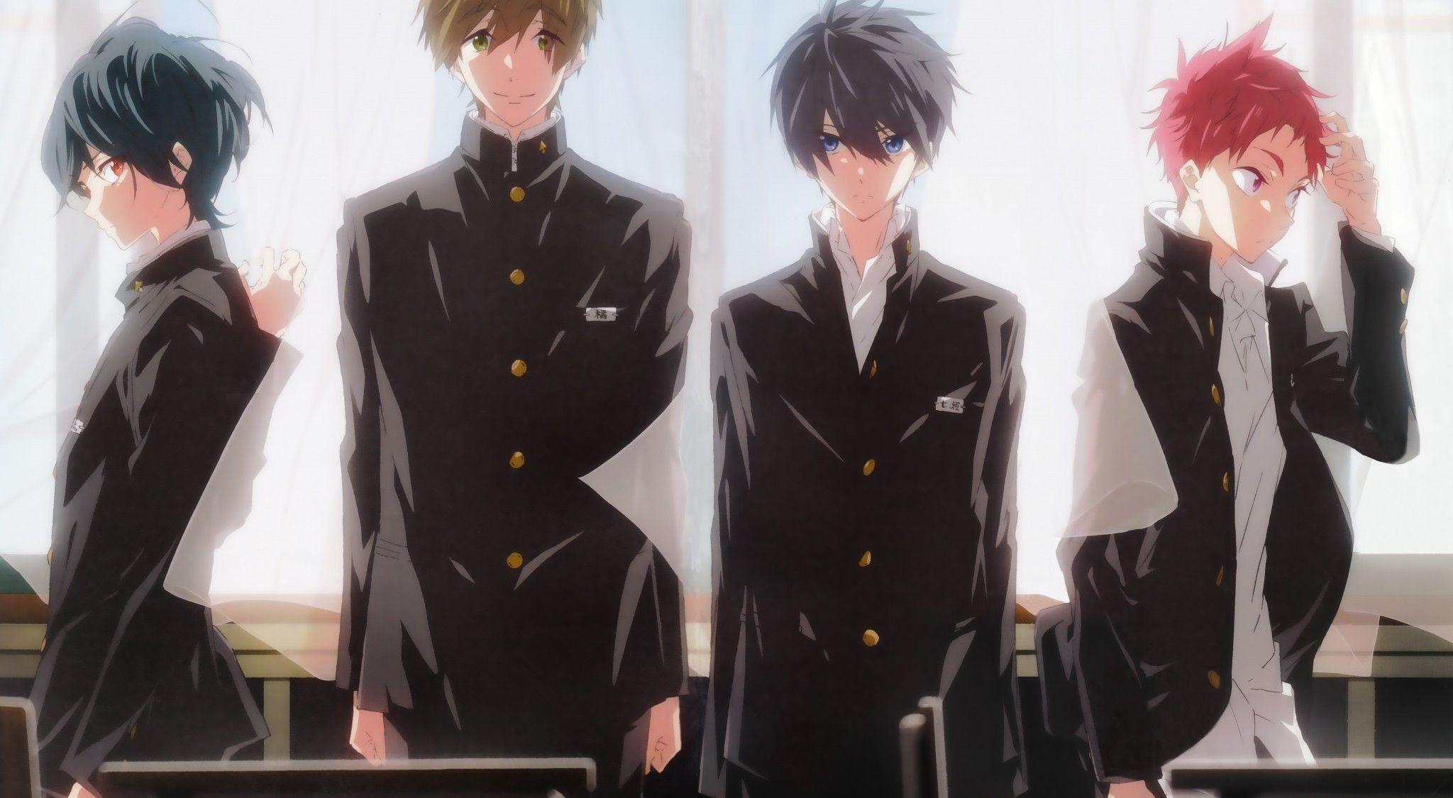 Download 2048x1125 Anime Guys, Boy School Uniform, Wallpaper