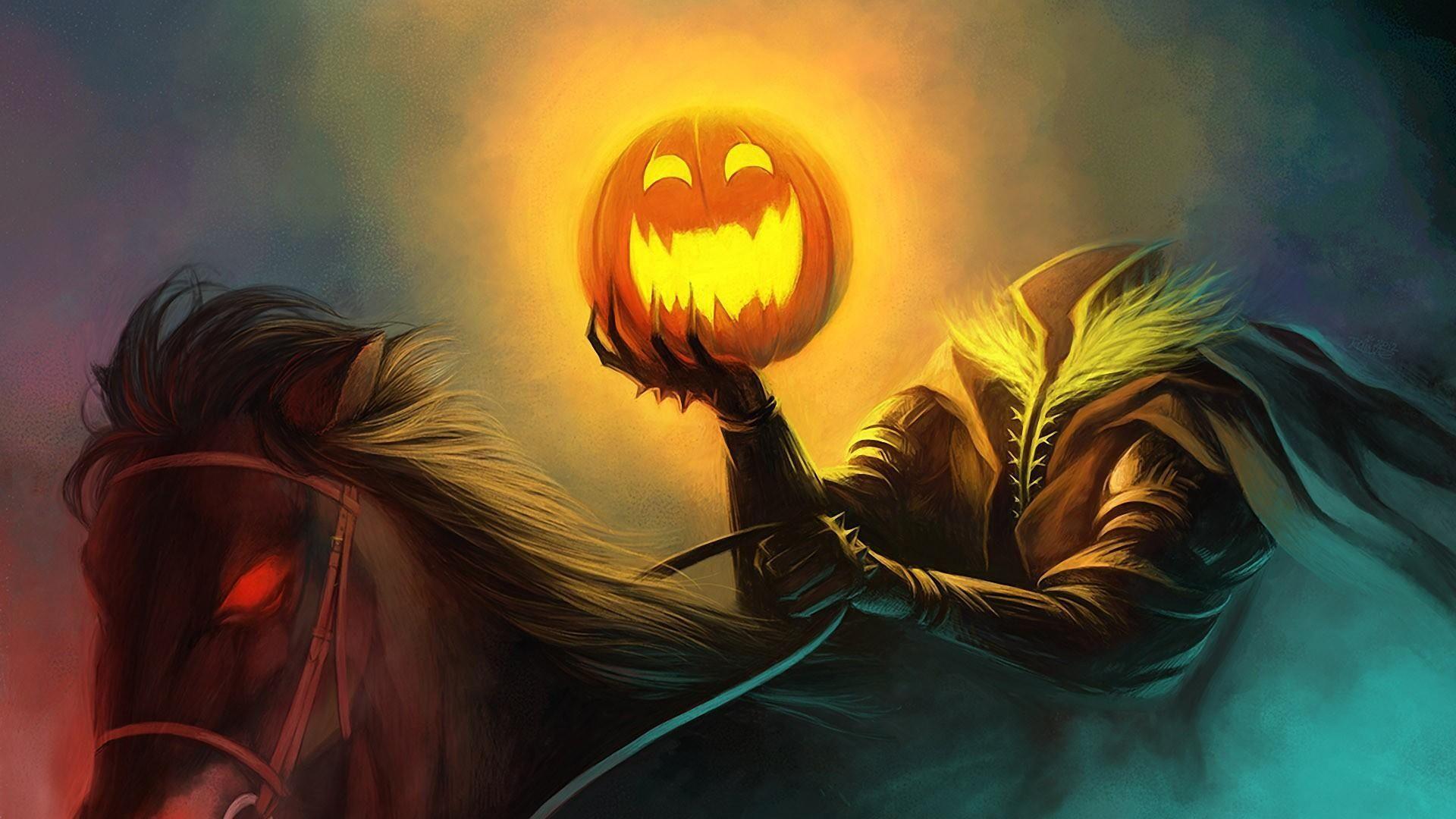 Full HD Wallpaper Halloween Evil Jack O' Lantern Background Dark
