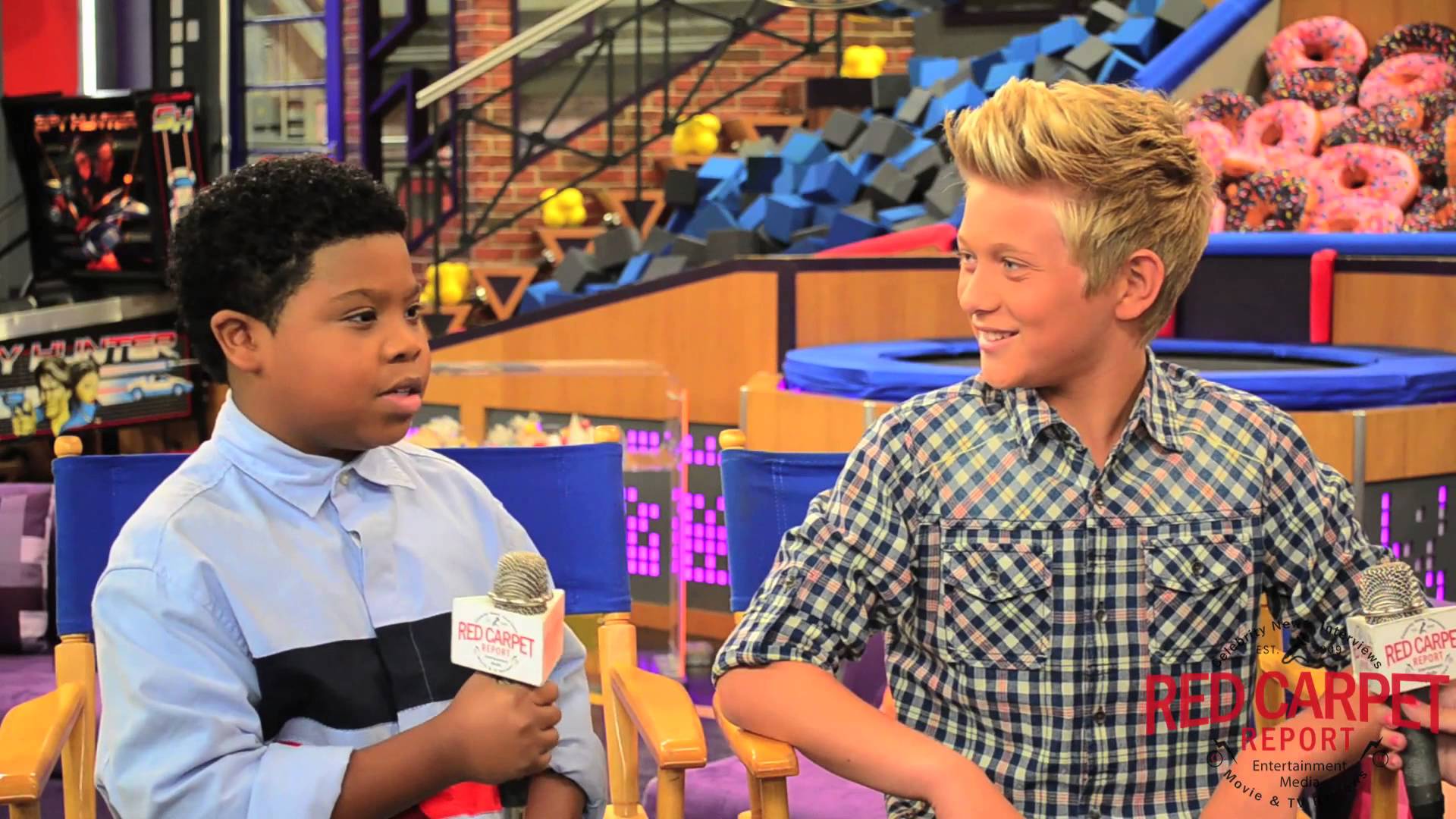 Lil P Nut & Thomas Kuc at Nickelodeon's Game Shakers Press Day