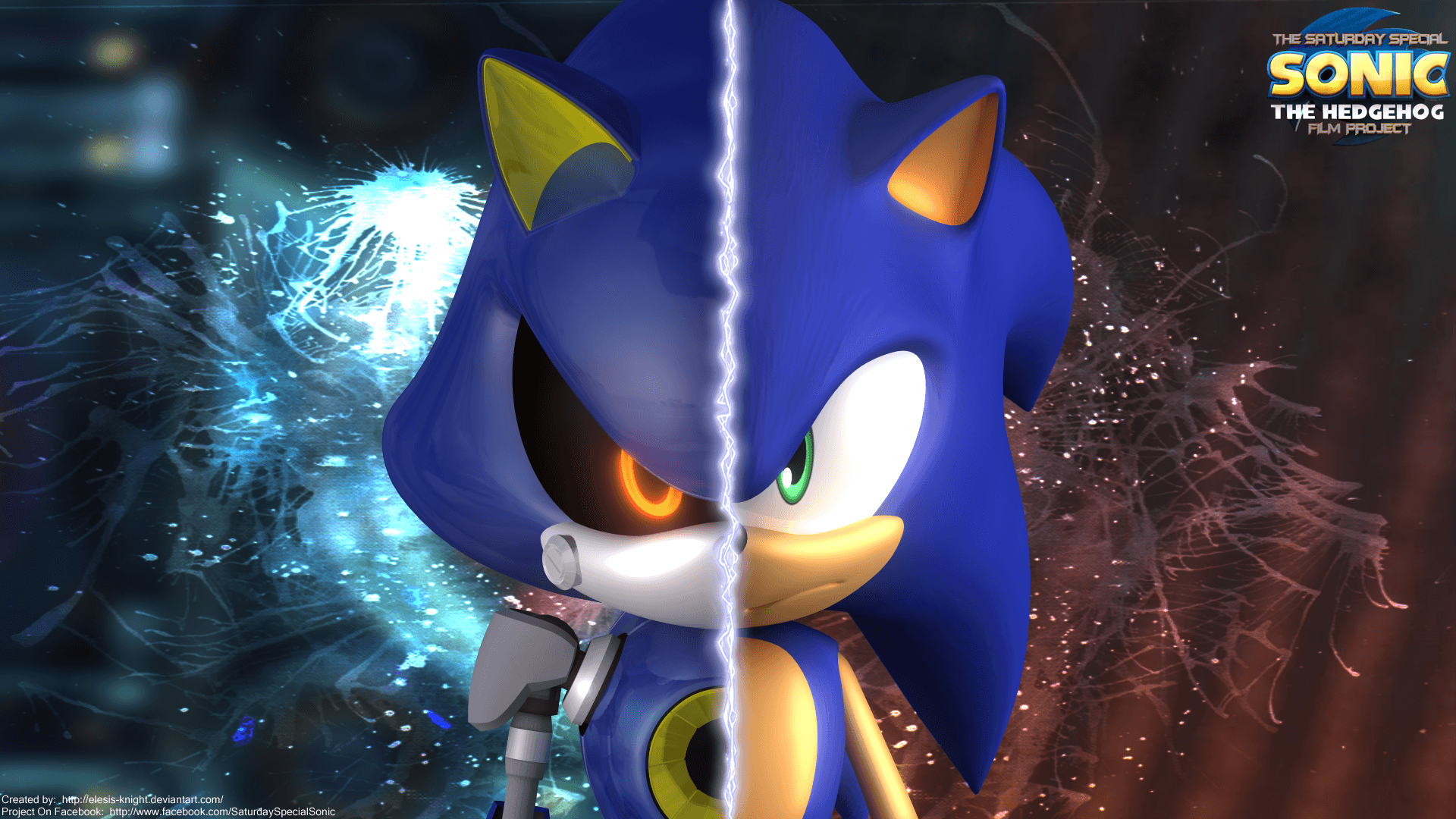 Metal Sonic - Png - Metal Sonic And Sonic Running - 1920x1080 PNG