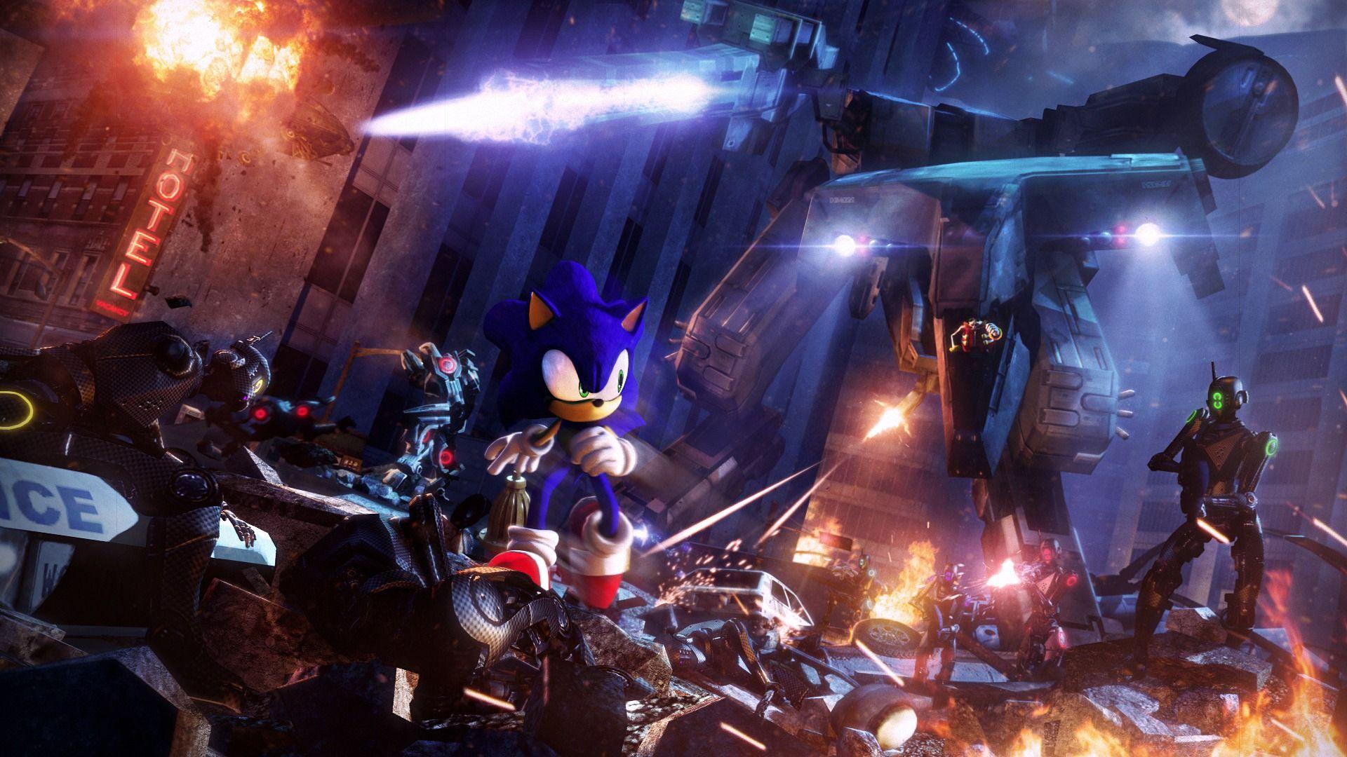 Sonic and Metal Gear Rex Full HD Wallpaper and Background