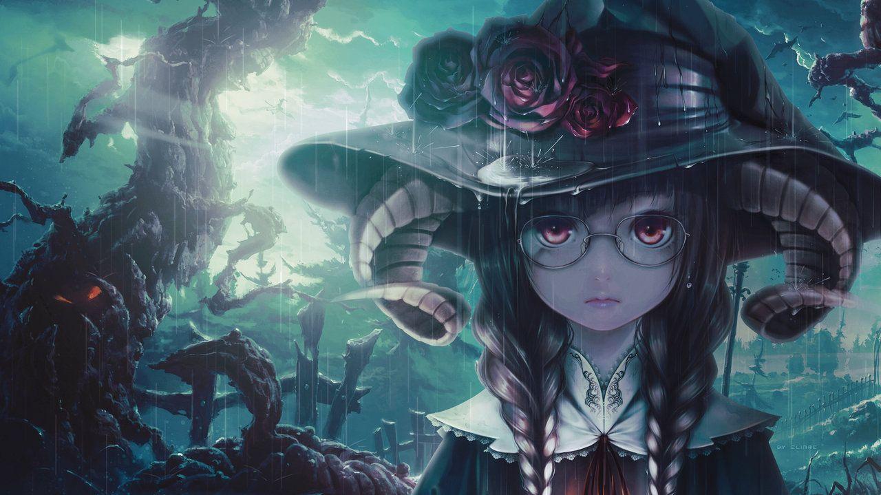 Wallpaper another witch anime girl
