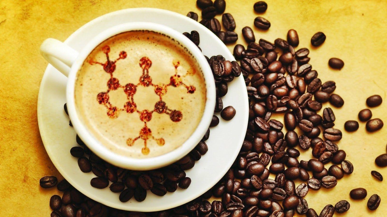 Chemistry Structure In Coffee And Beans Hd Wallpaper. Chem