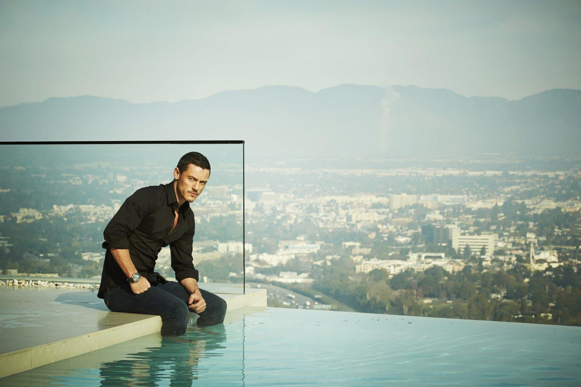 luke evans luke evans pool water men HD wallpaper