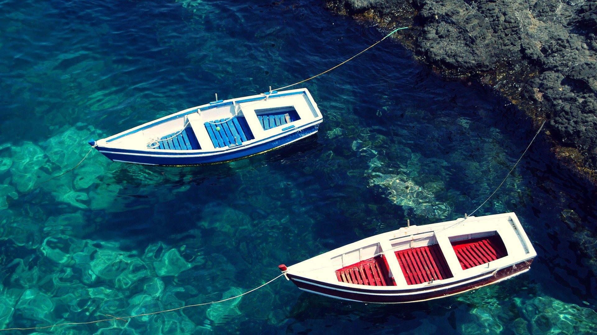 Beaches Blue Boats Red Sea Water
