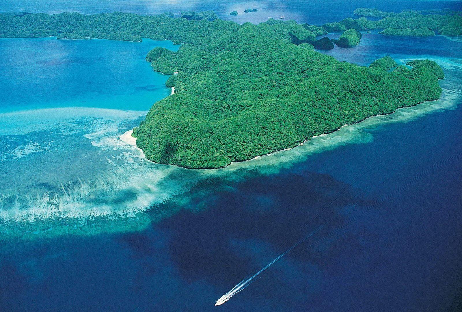 Palau Tag wallpaper: Clouds Rocks Skies Green Landscape Ocean