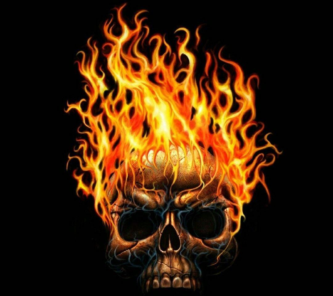 Skull on fire