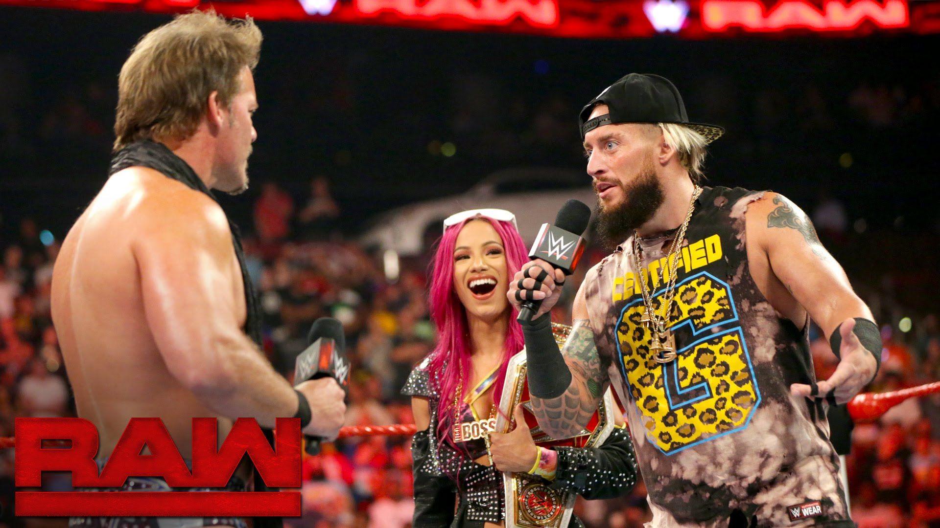 Sasha Banks and Enzo Amore are confronted by a couple of haters