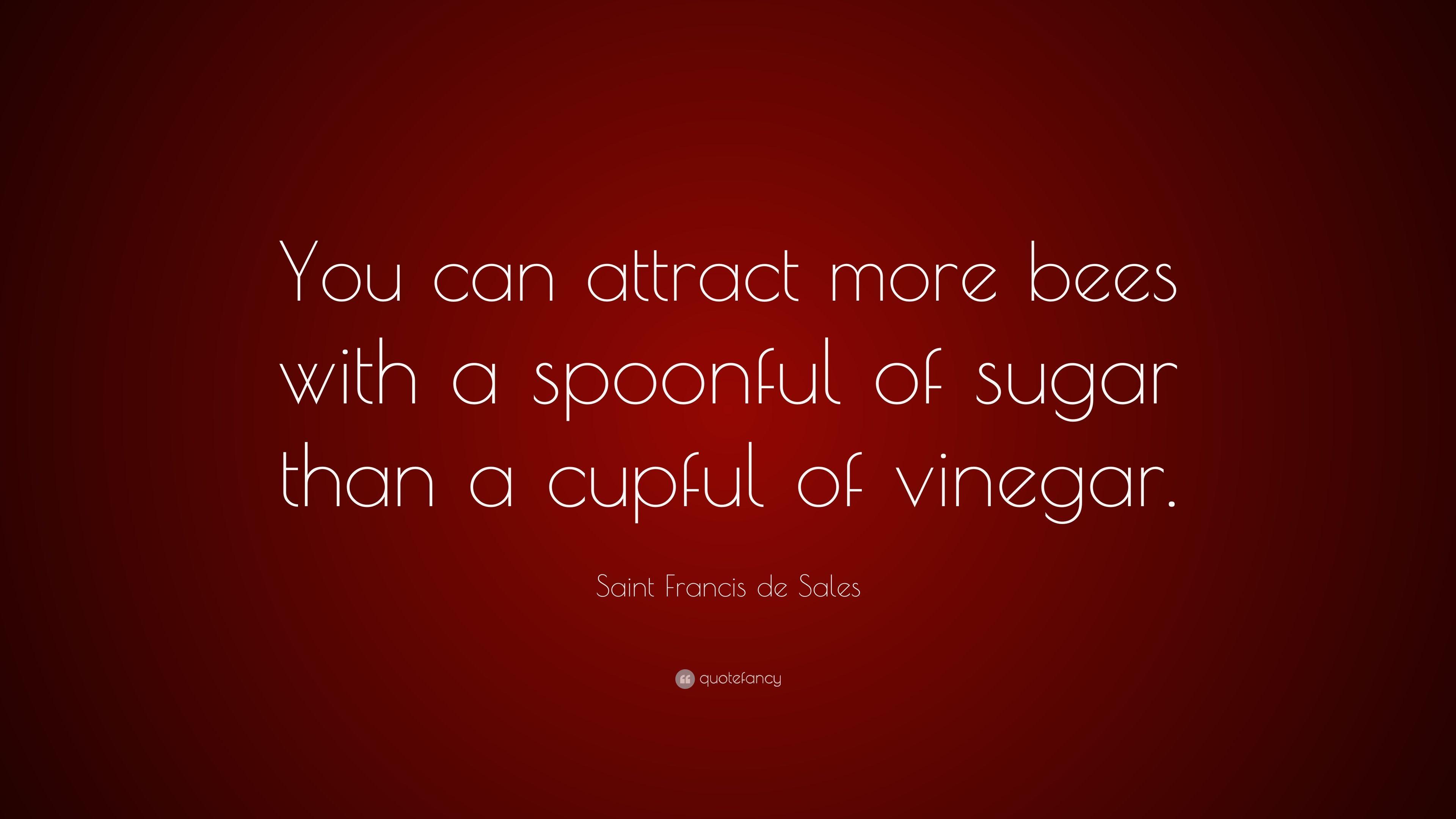 Saint Francis de Sales Quote: “You can attract more bees with a