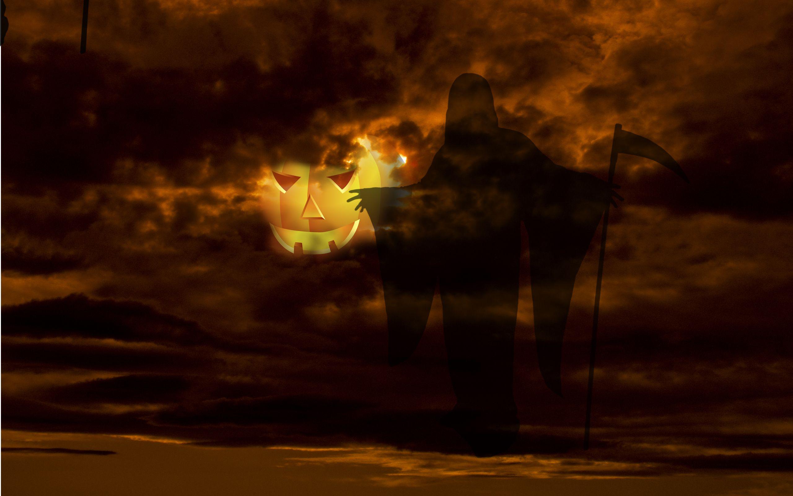 Halloween Grimreaper Scene Full HD Wallpaper and Background