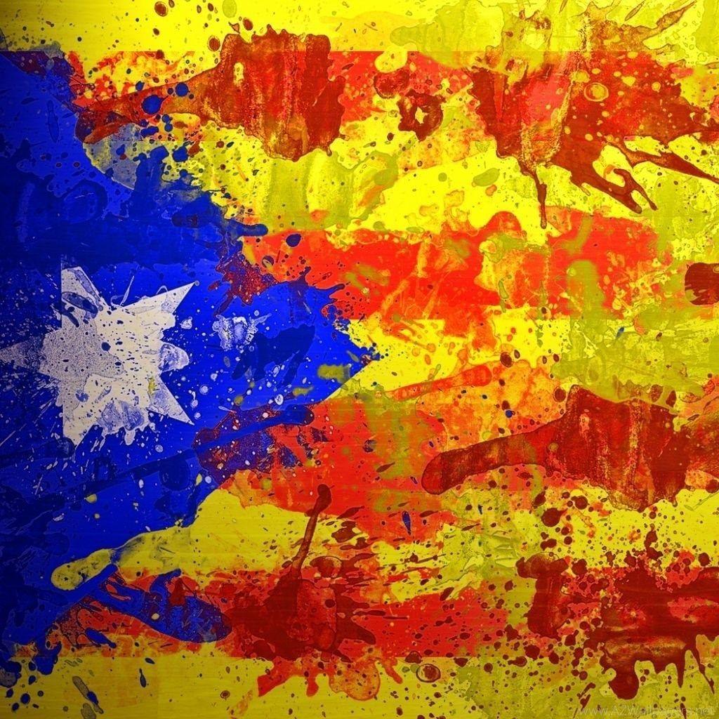 Download Wallpaper 1024x1024 Catalonia, Spain, Barcelona, flag