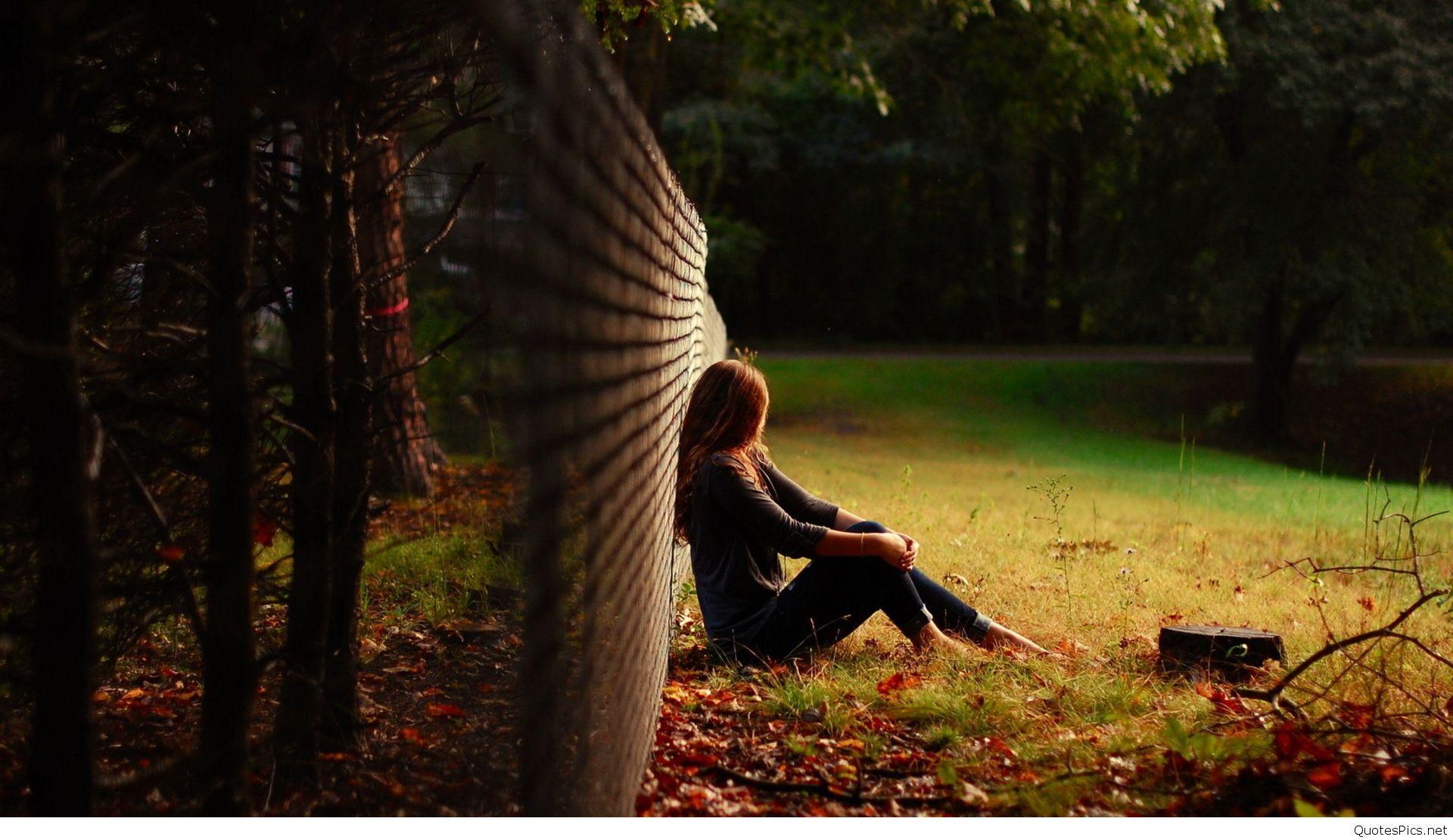 sad girl sitting alone wallpapers