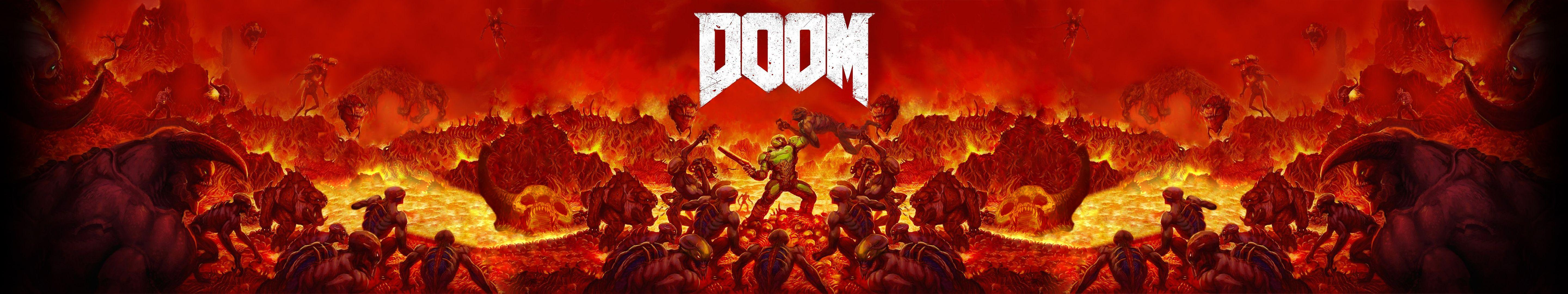 Doom Wallpaper 5760x1080 (Using original game artwork)
