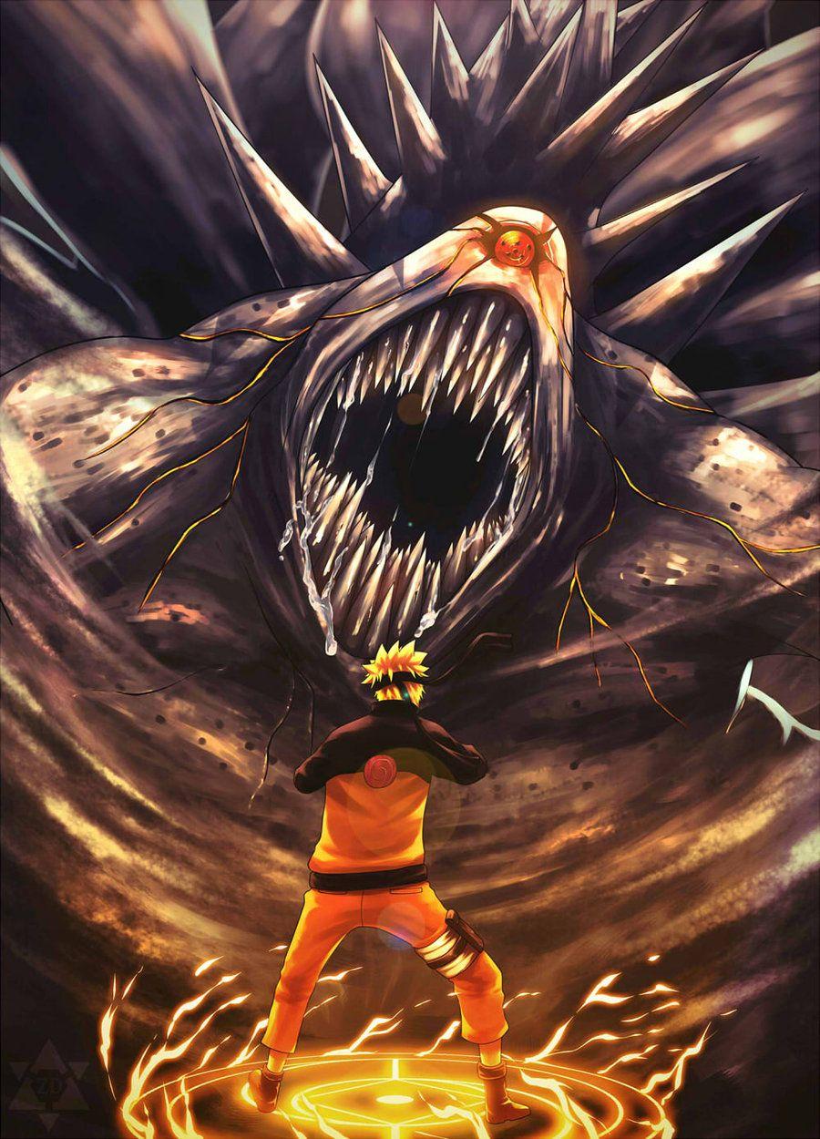 Naruto Facing The Ten Tails. ANIME CARTOONS. Naruto