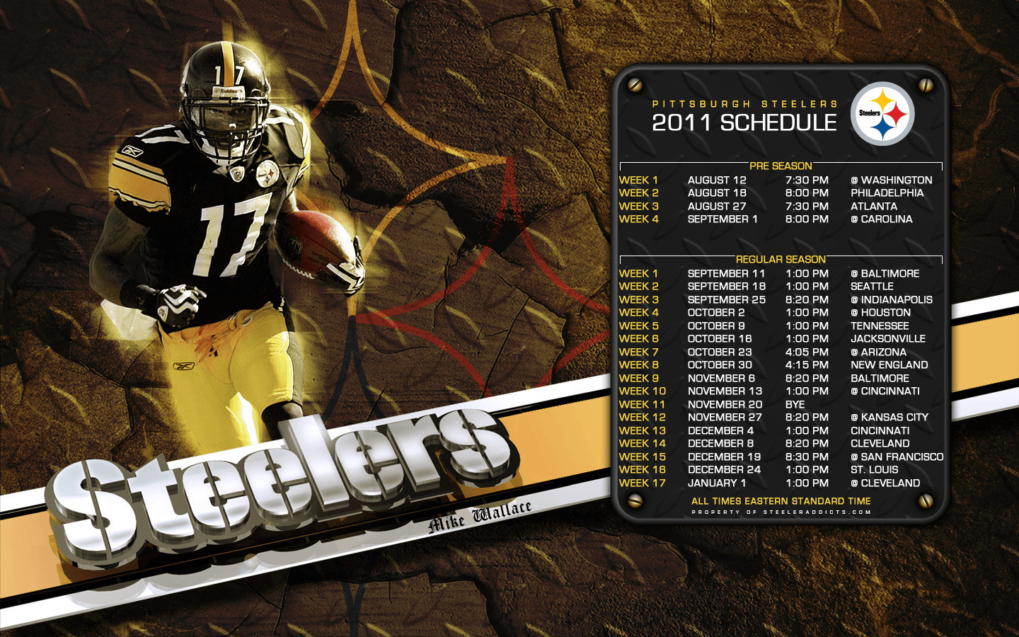 New 2011 Steelers Schedule Wallpaper