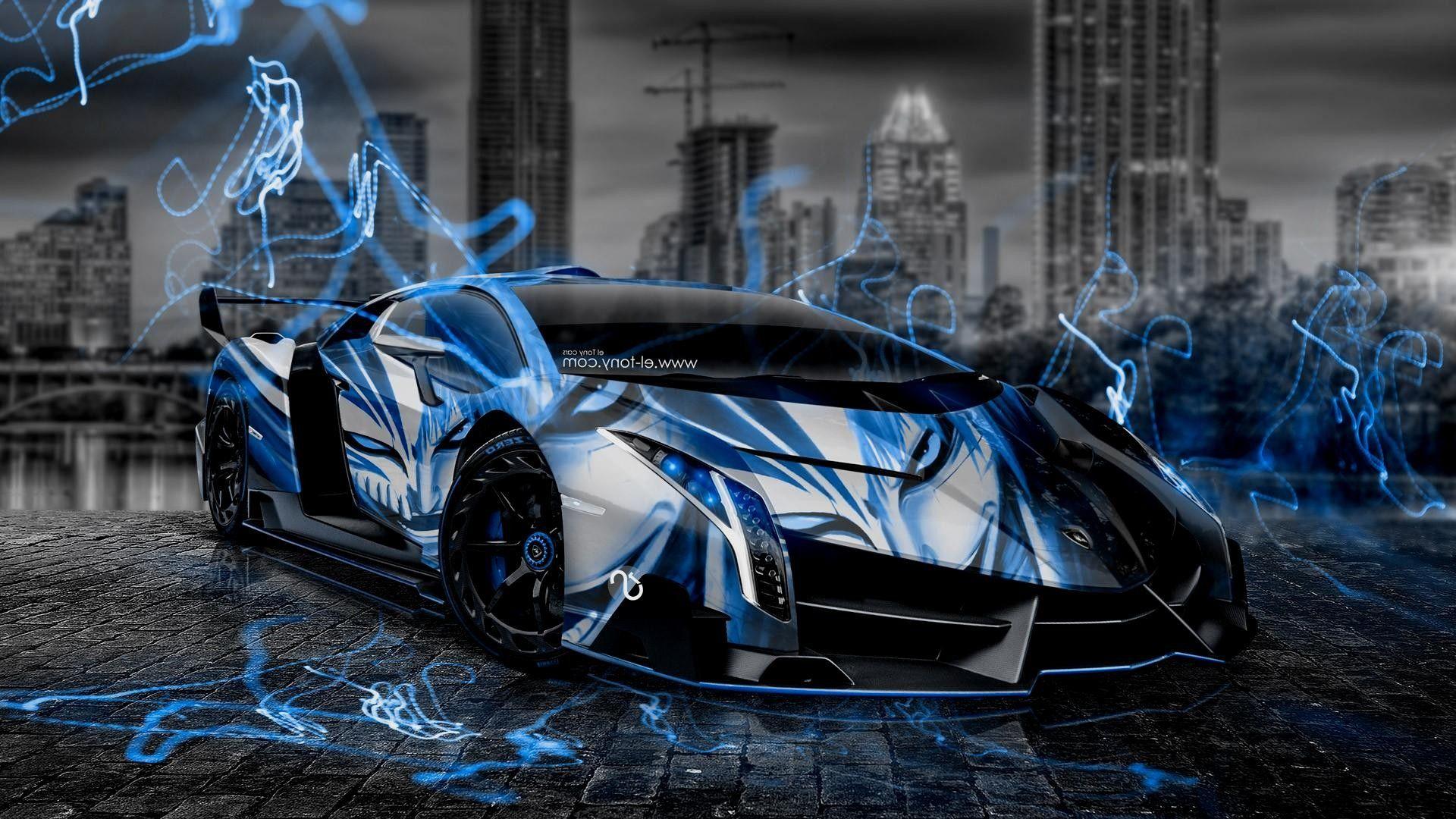 Lamborghini Veneno Wallpaper Blue