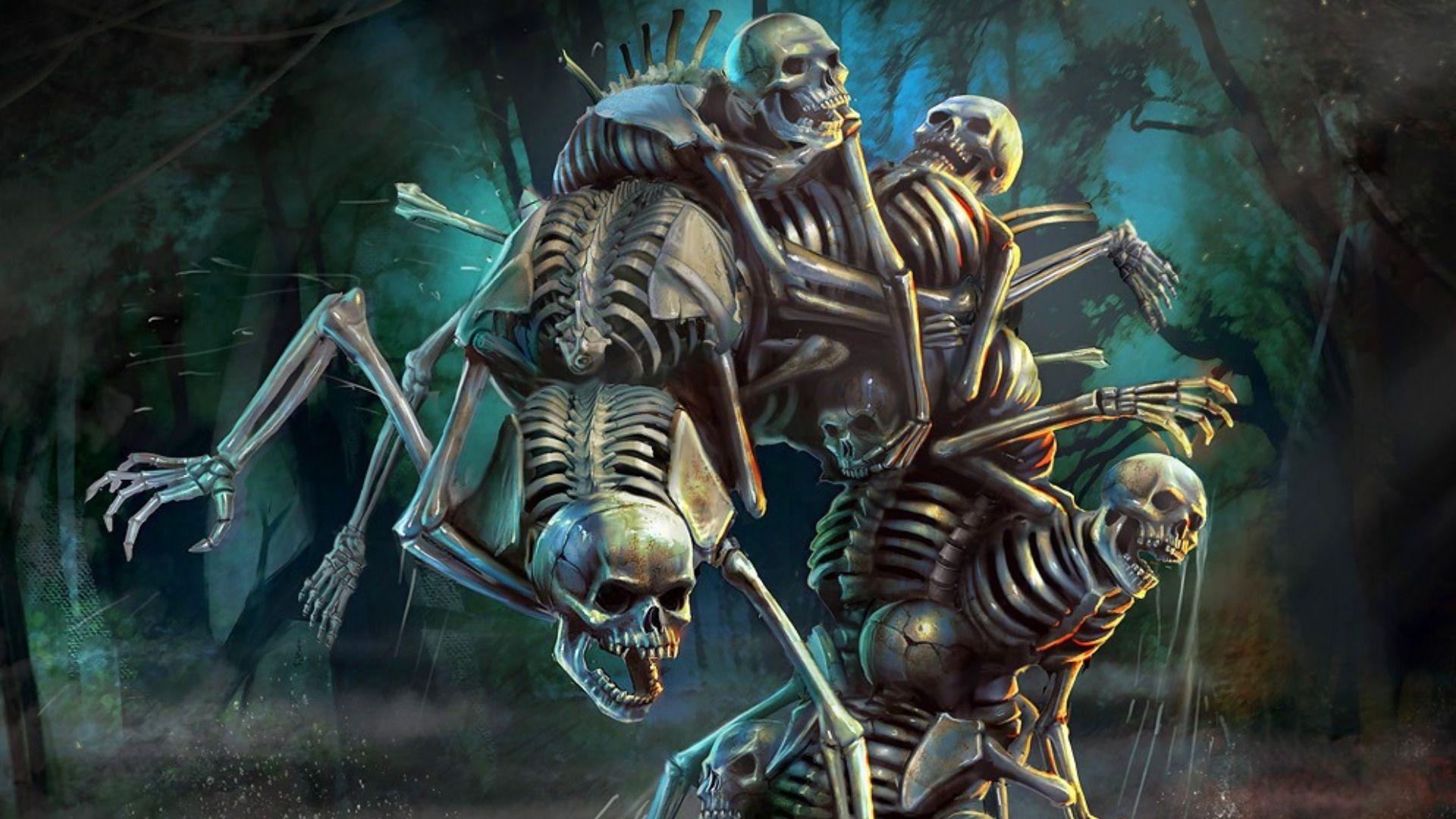 [ Halloween Bones Background ]. Royalty Free Skeleton Stock