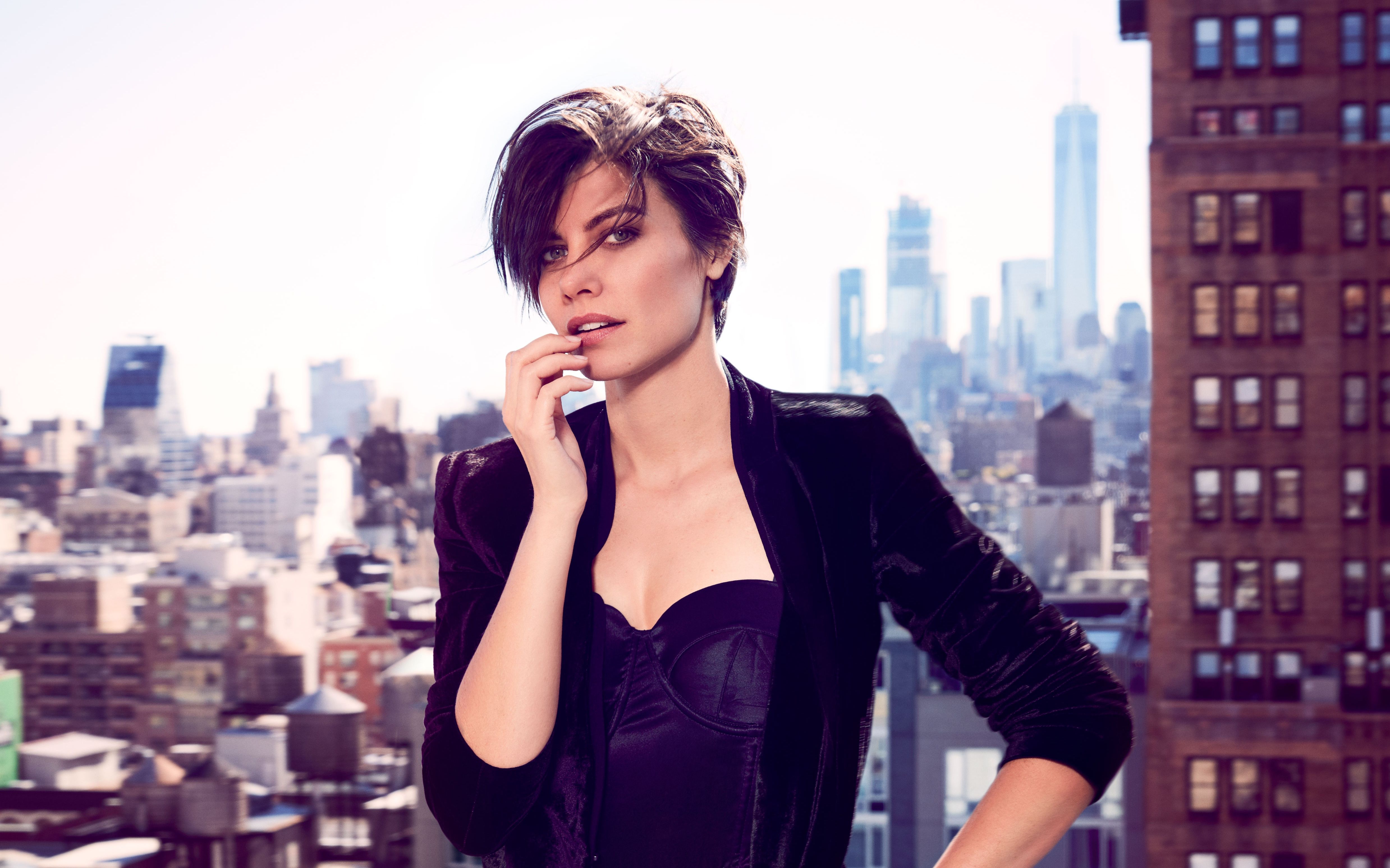 Wallpaper Lauren Cohan, Health Magazine, 2016, 4K, Celebrities