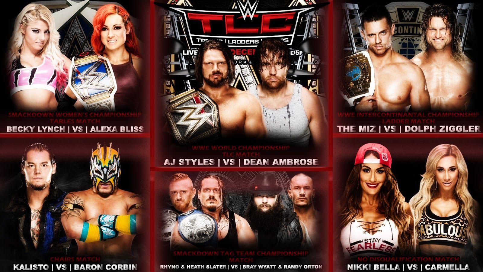 WWE TLC 2016. WWE Match Cards Wallpaper