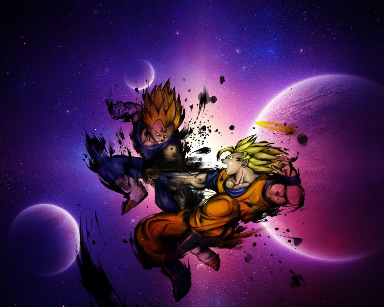Goku vs Vegeta space wallpaper merge. My easy PhotoEdits
