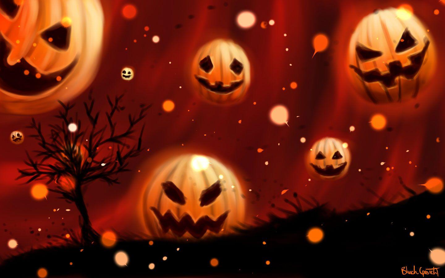 Cool Pumpkin Halloween Background. Free Internet Picture