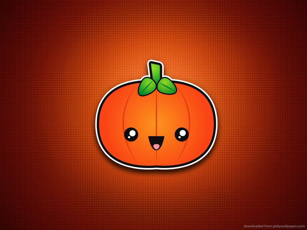 Cute Pumpkin. Minimal Simple Halloween Wallpaper