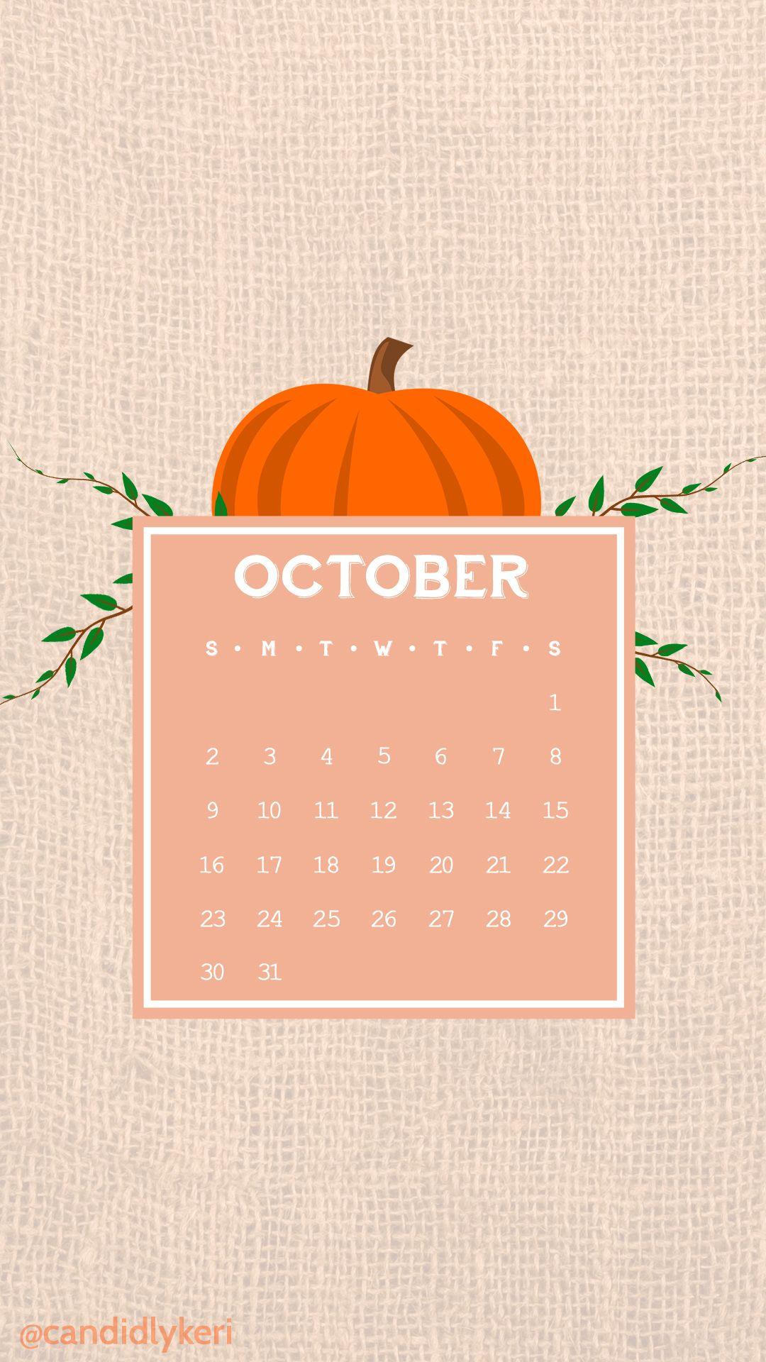 Cute cartoon pumpkin vector burlap sack October calendar 2016