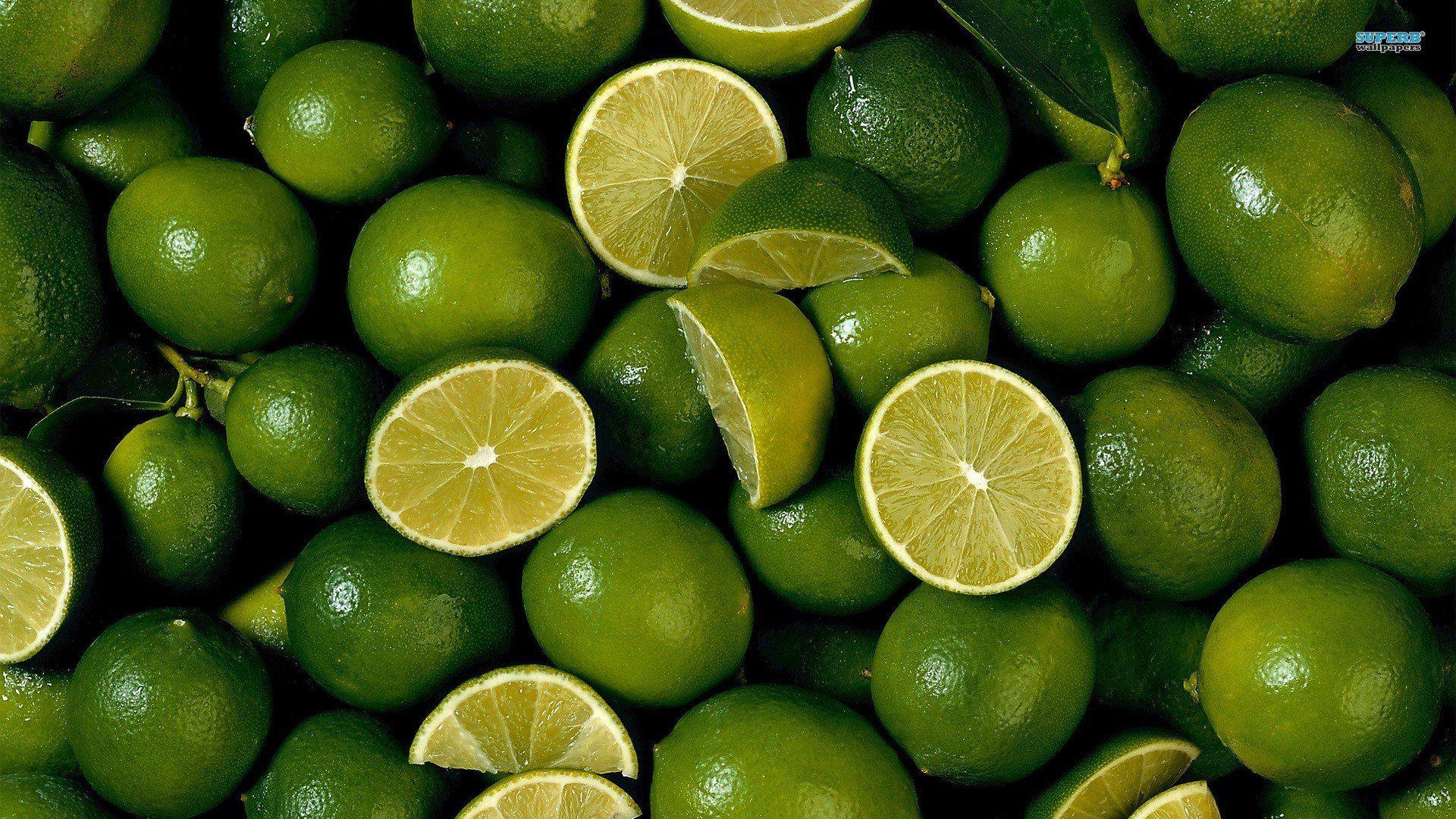 Green fruits limes green lemons wallpaperx1080
