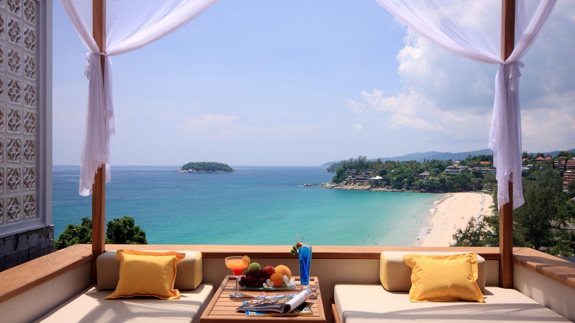 Oceans wallpaper: Dream Island Ocean Beach Airplane