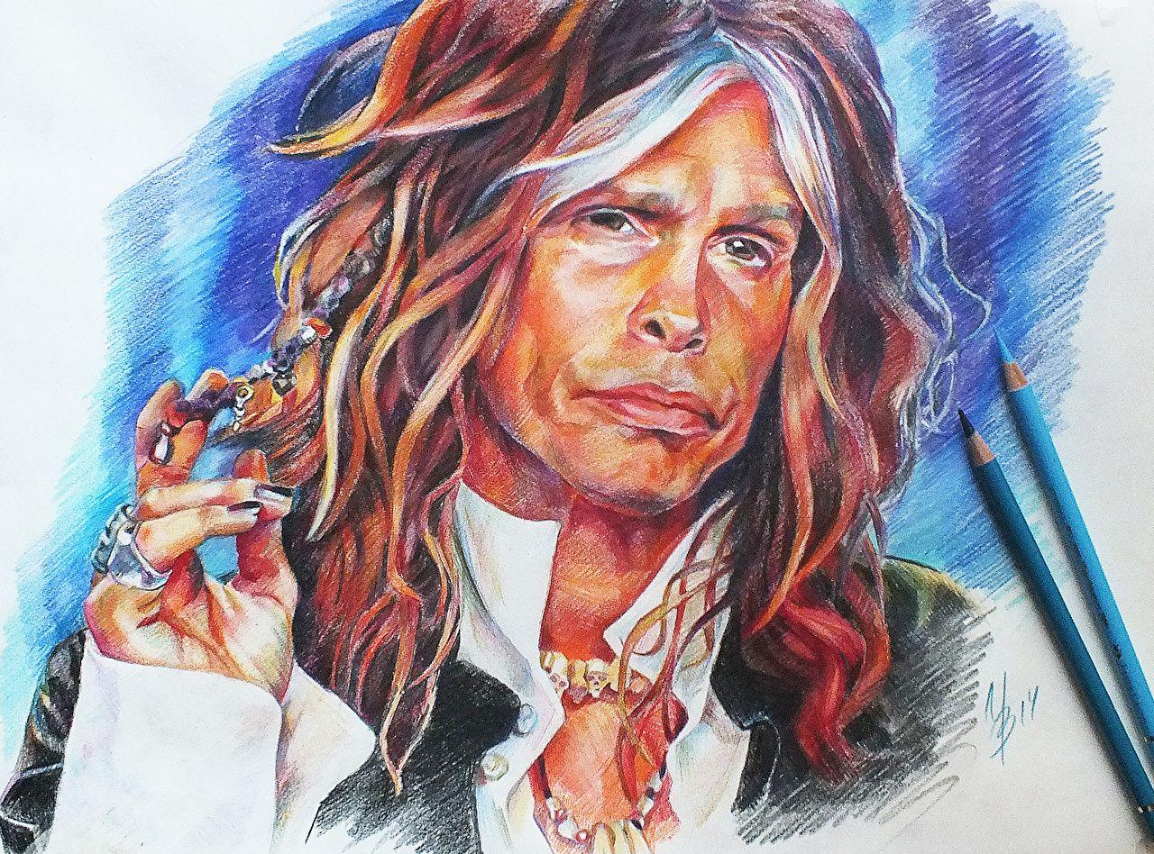 Wallpaper Aerosmith Man Steven Tyler Face Music Painting Art