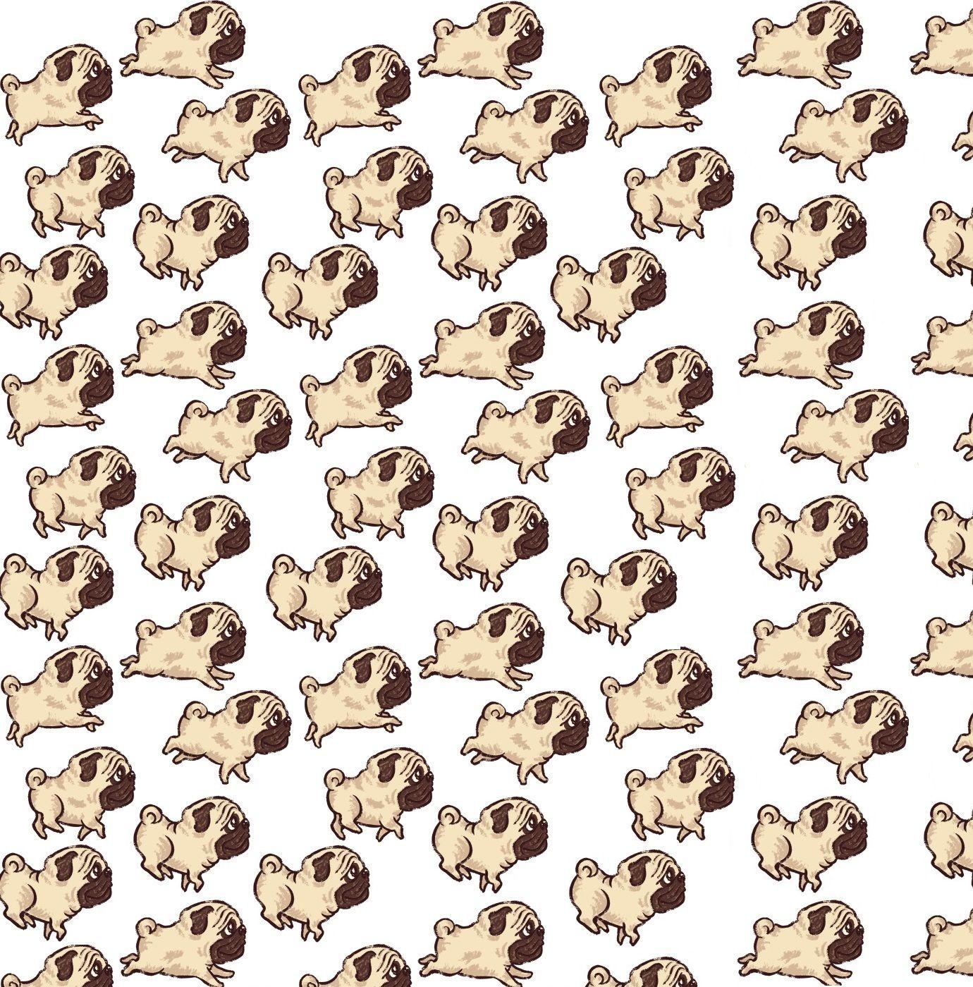Use this pattern to make a cute Pug Background for your Twitter or