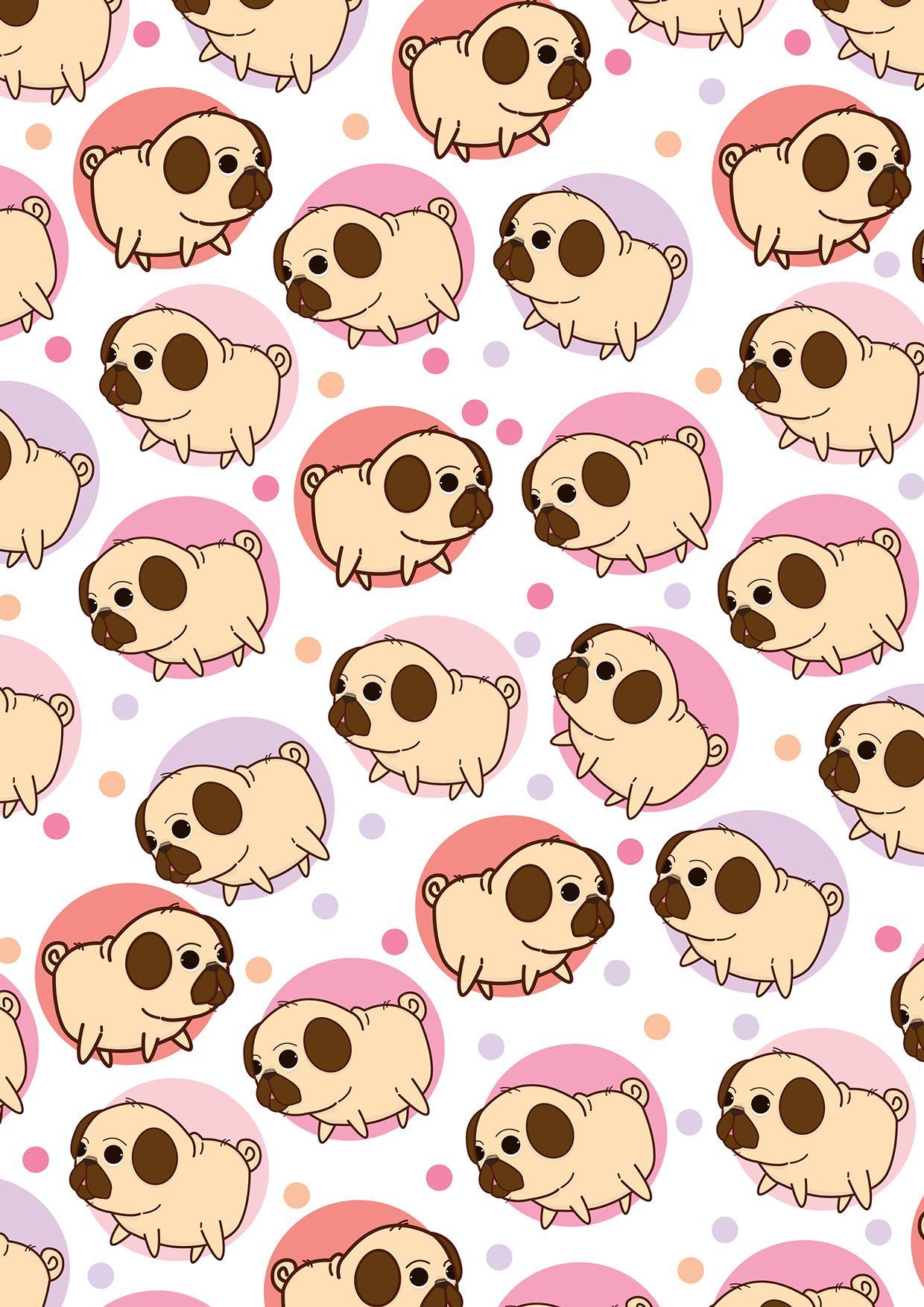 Pugs in a pattern. pugs.pugs.pugs.. Patterns