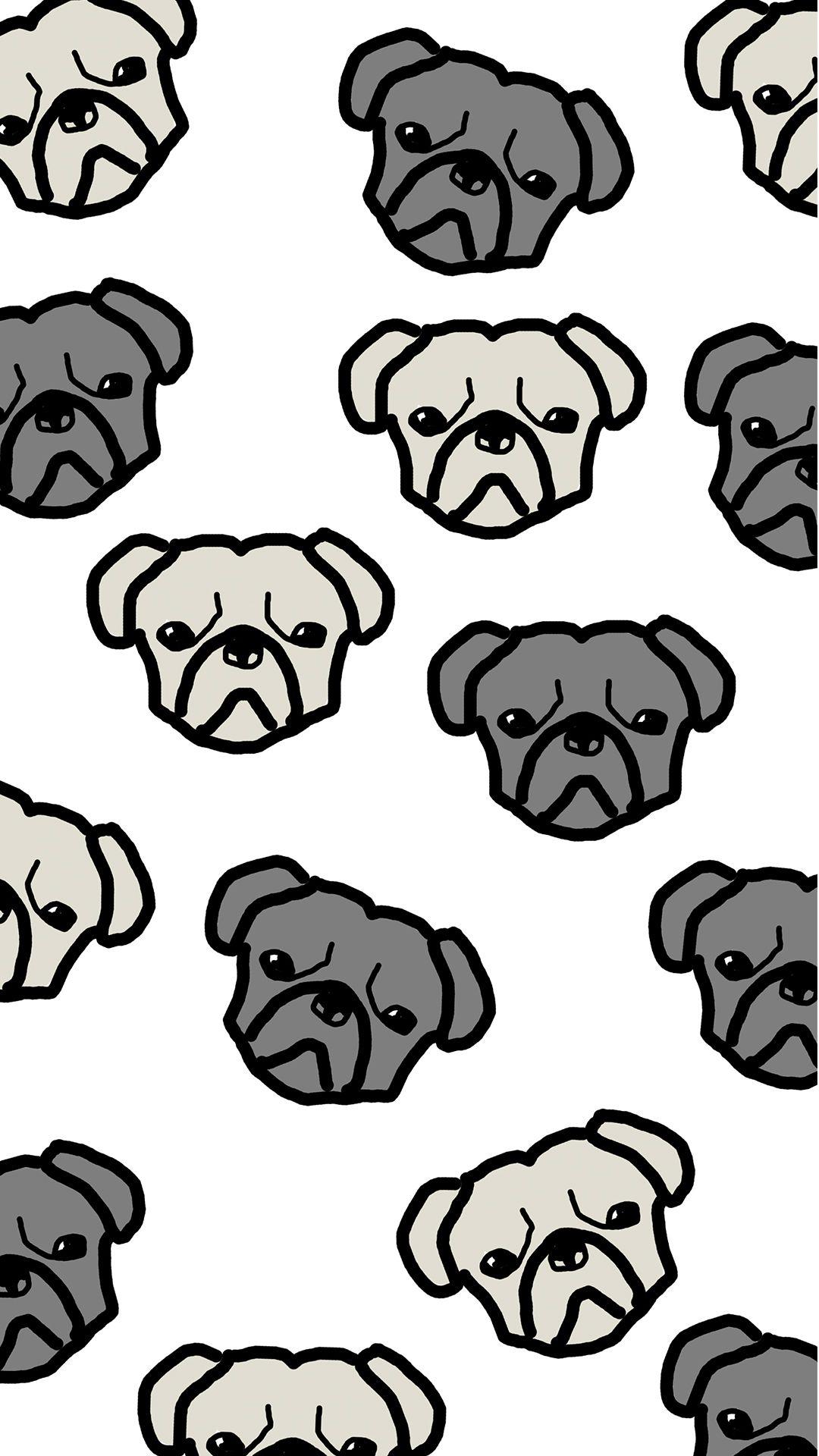 Phone Wallpaper. Pug Pattern Pug Diary