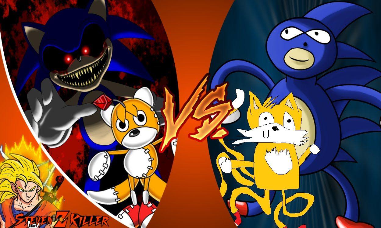 SONIC.EXE and TAILS DOLL vs SANIC and TAELS! Cartoon Fight Club