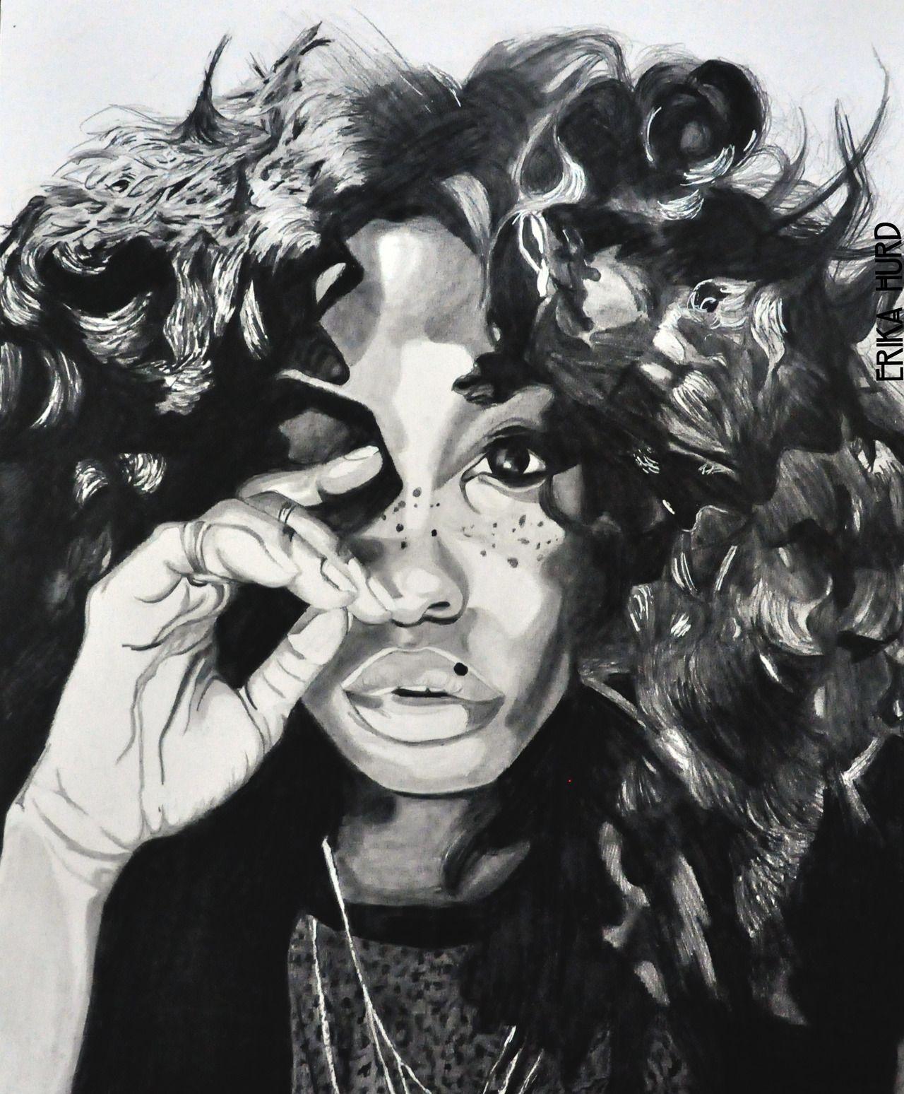 Drawing of SZA by Erika Hurd, : submission, :. Art