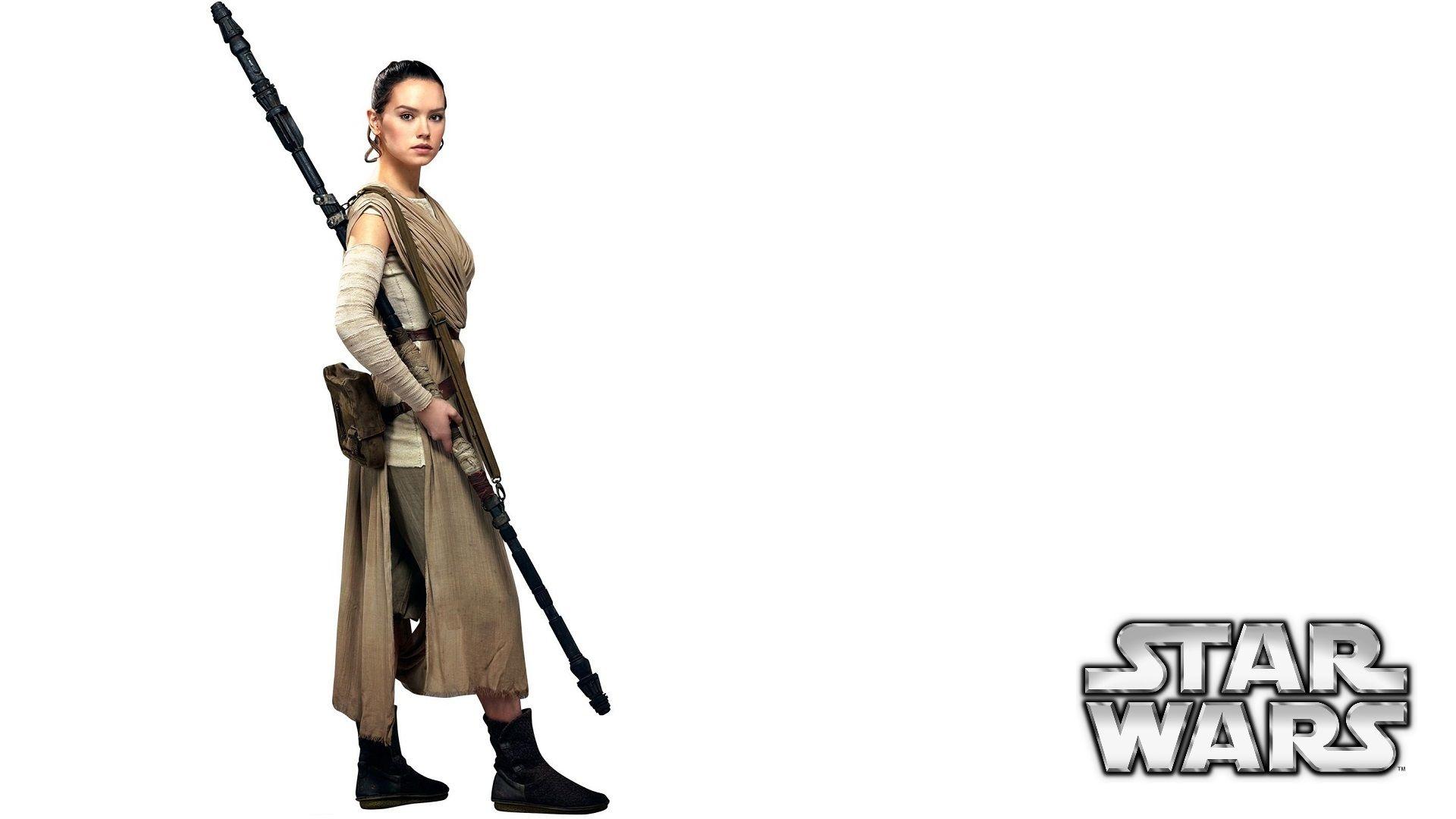 Star Wars Force Awakens: Daisy Ridley / Rey wallpaper white