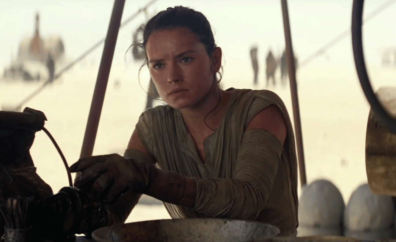 Star Wars Force Awakens: Daisy Ridley / Rey Wallpaper White